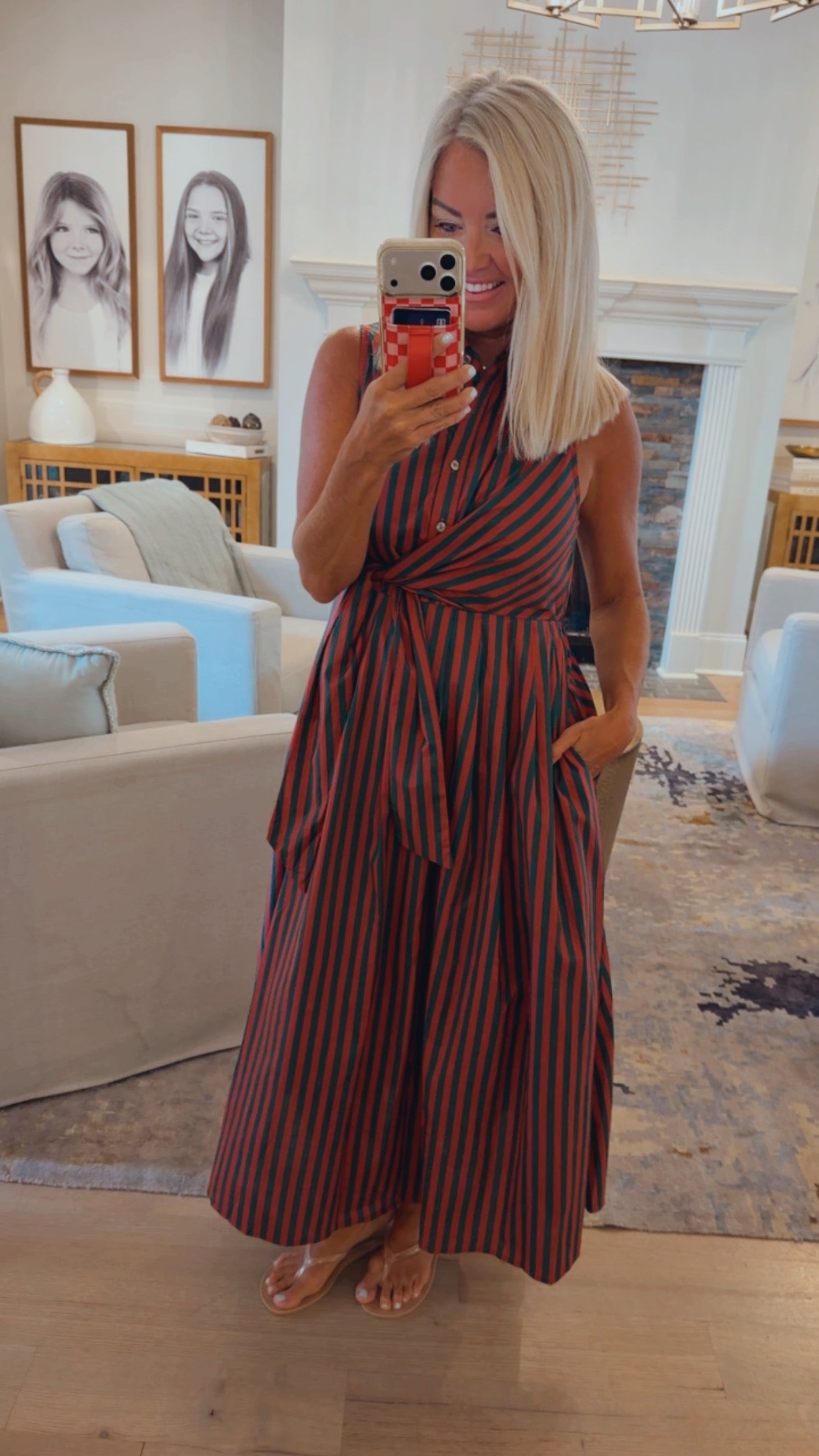 Waist Tie Midi Dress