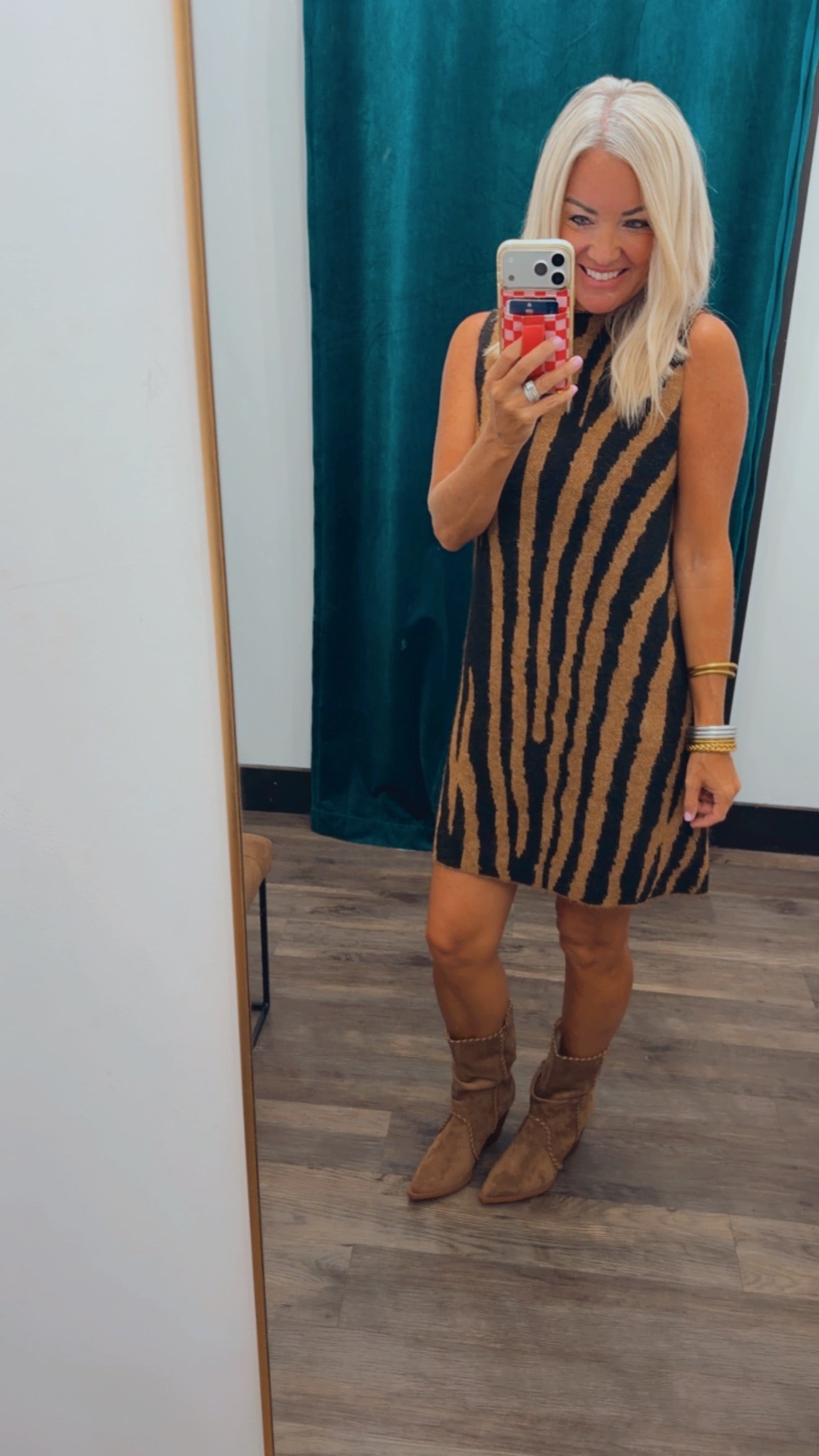 Tiger Knit Sweater Dress