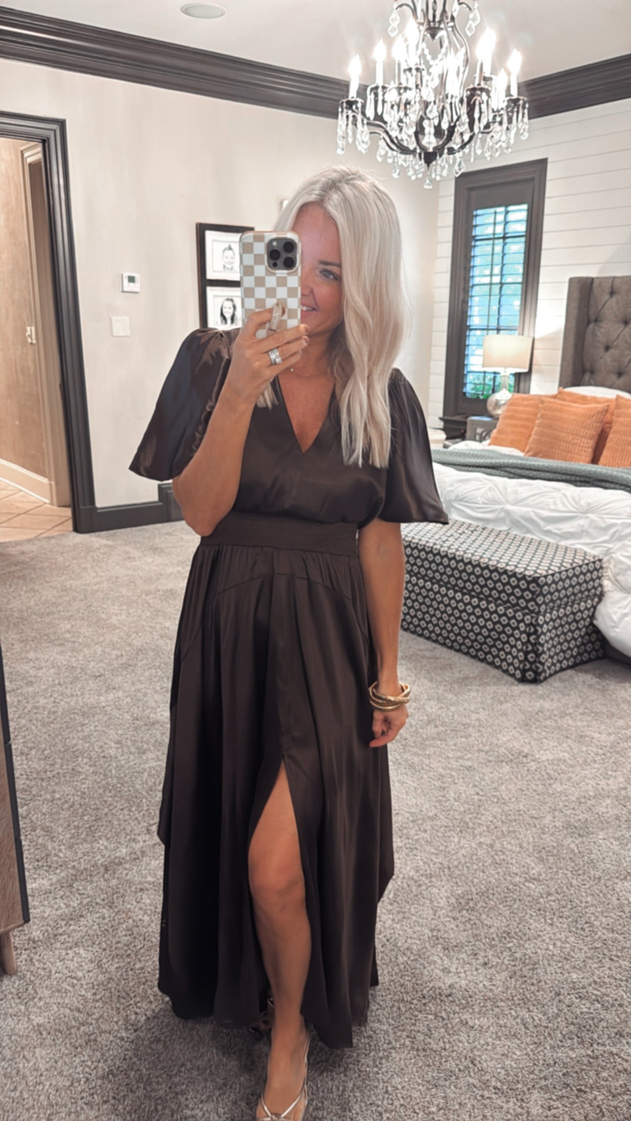 Chiffon Slit Detailed Maxi Dress