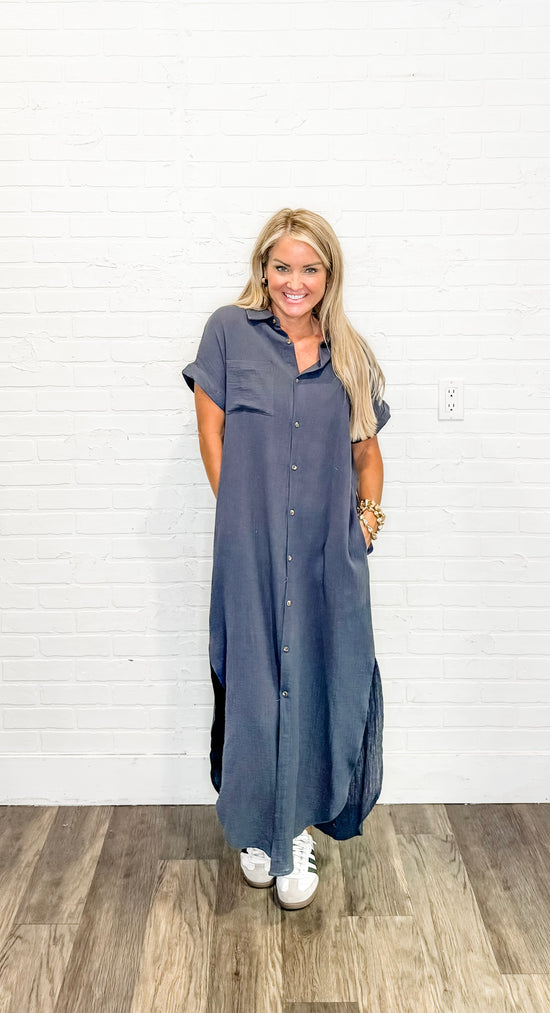 Short Sleeve Shirt Dress