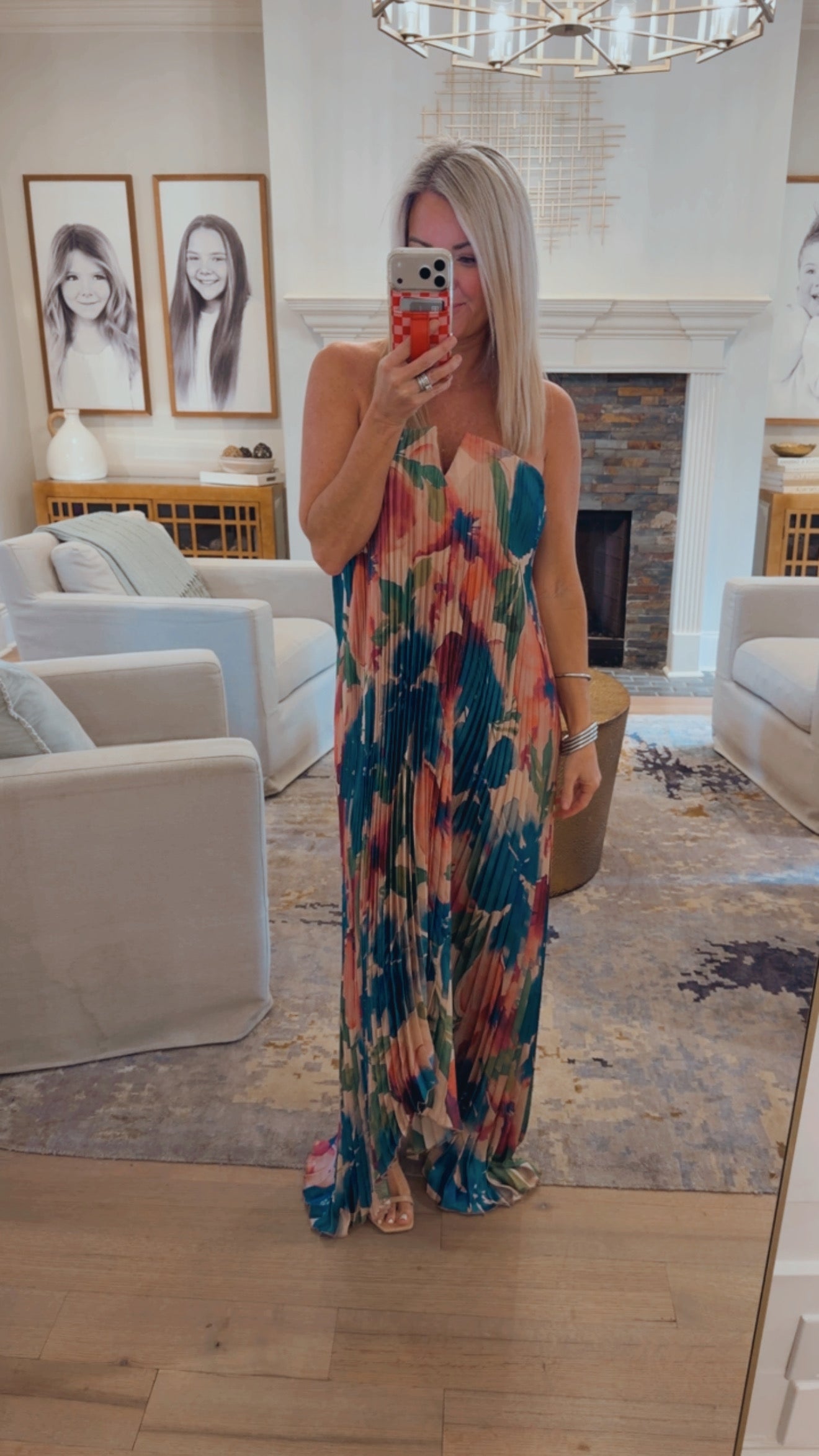 Meadowlark Pleated Maxi Column Dress