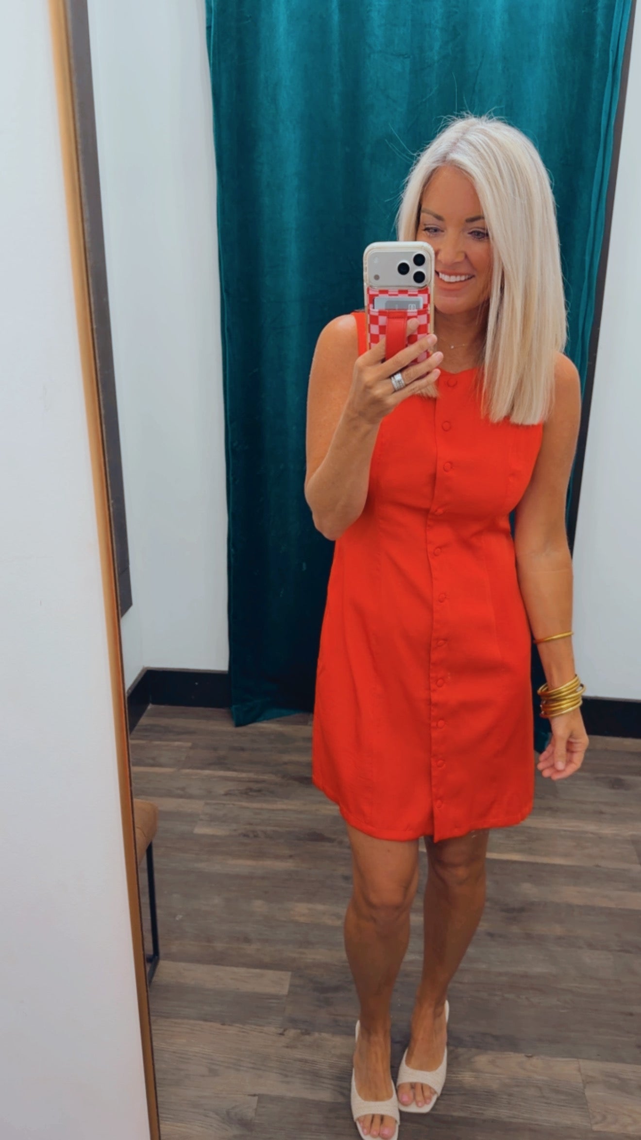 Button-Front Mini Dress