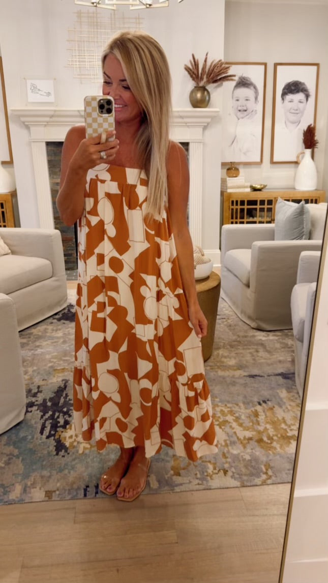 Geo Print Maxi Dress