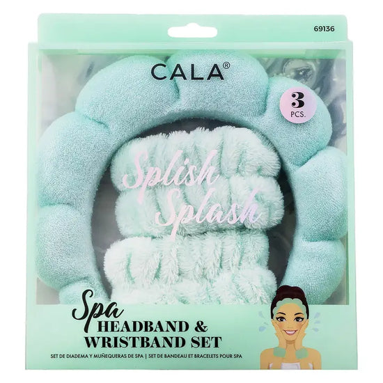 Cala Spa Bubble Puffy Headband and Wristband Set