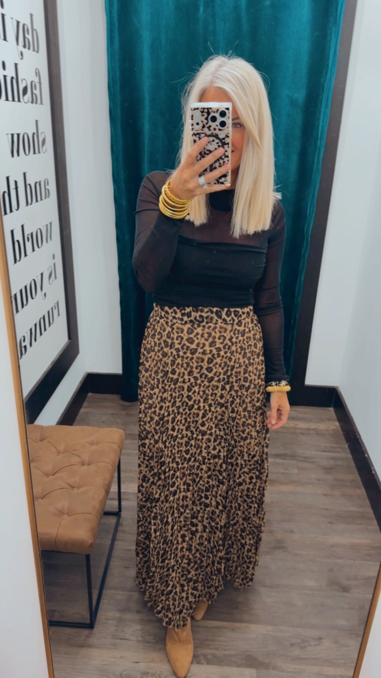 Savvy Pleated Midi Skirt