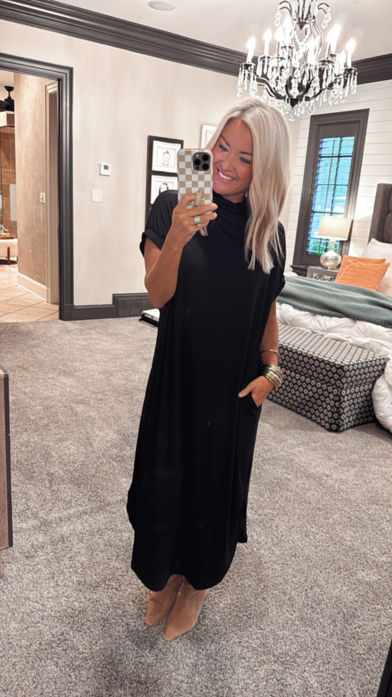 Mock Neck Midi