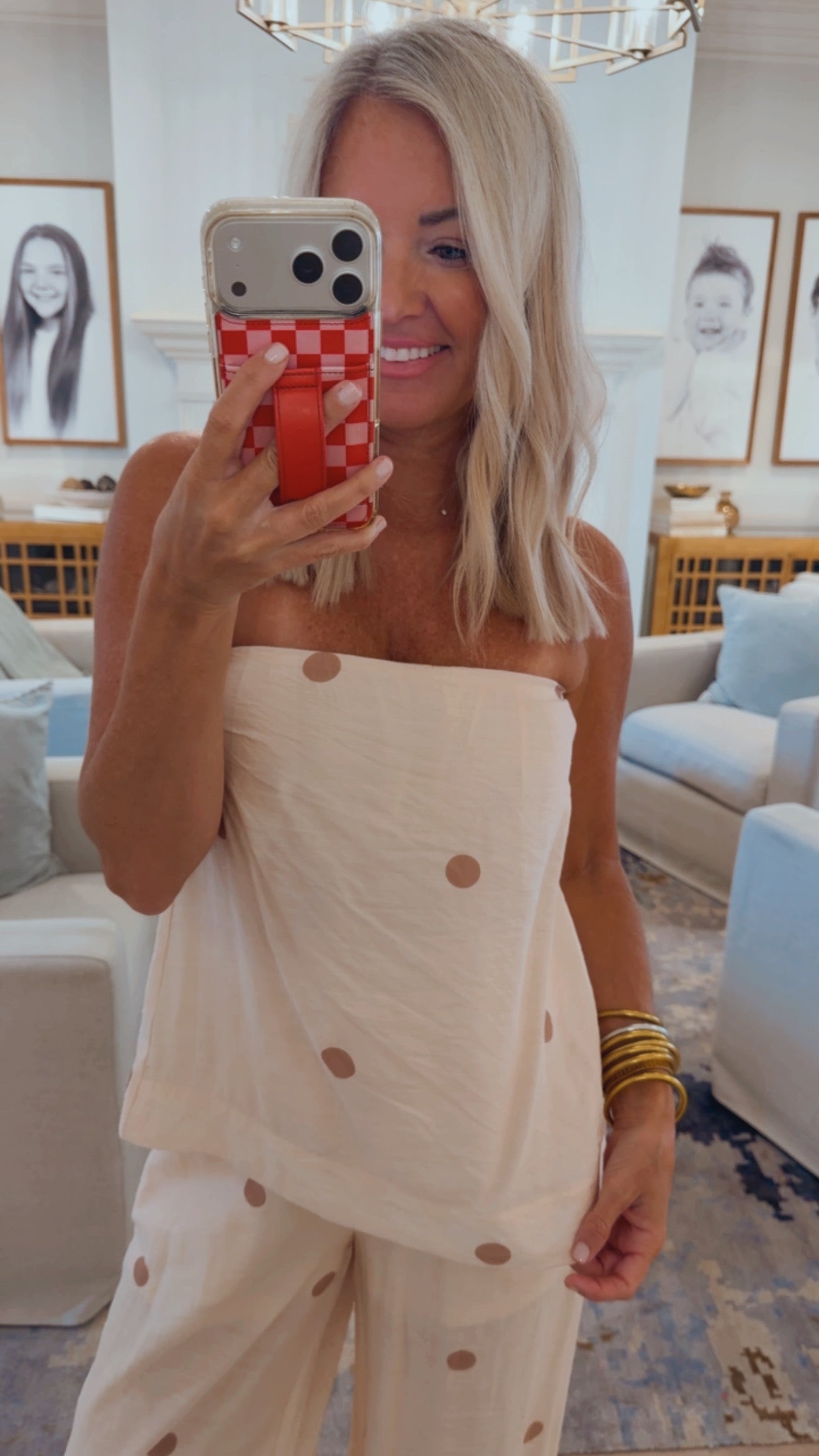 Strapless Dotty Top