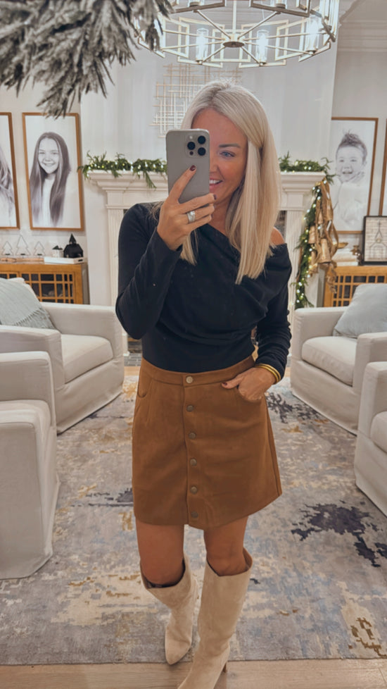 Faux Suede Skirt