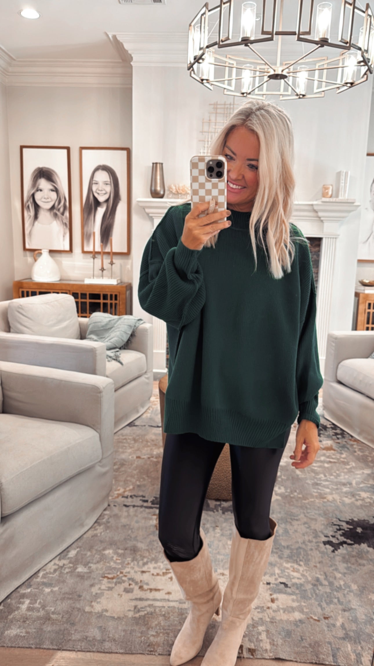 Drop Shoulder Oversized Mock Neck Sweater