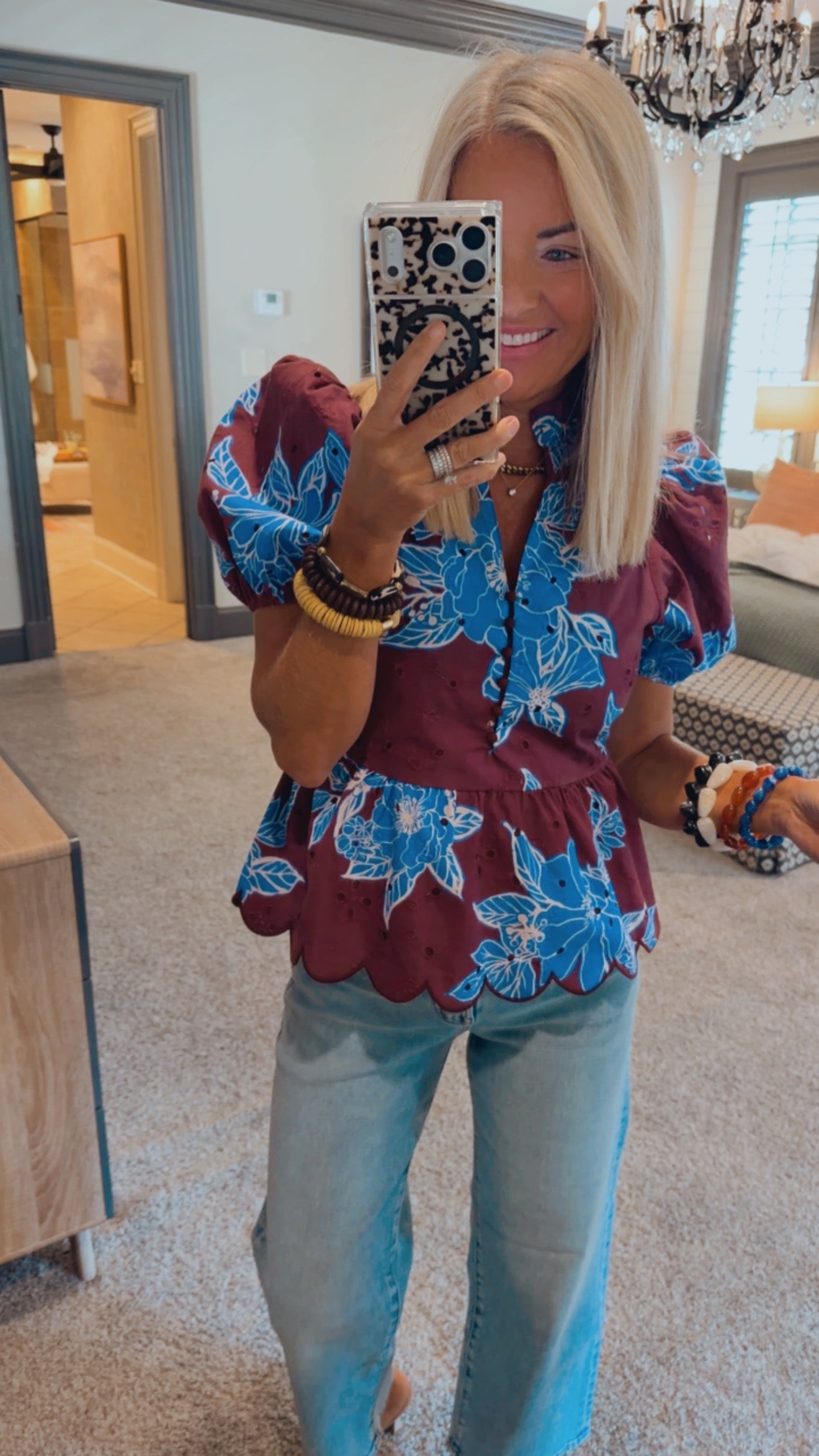 Floral Eyelet Top