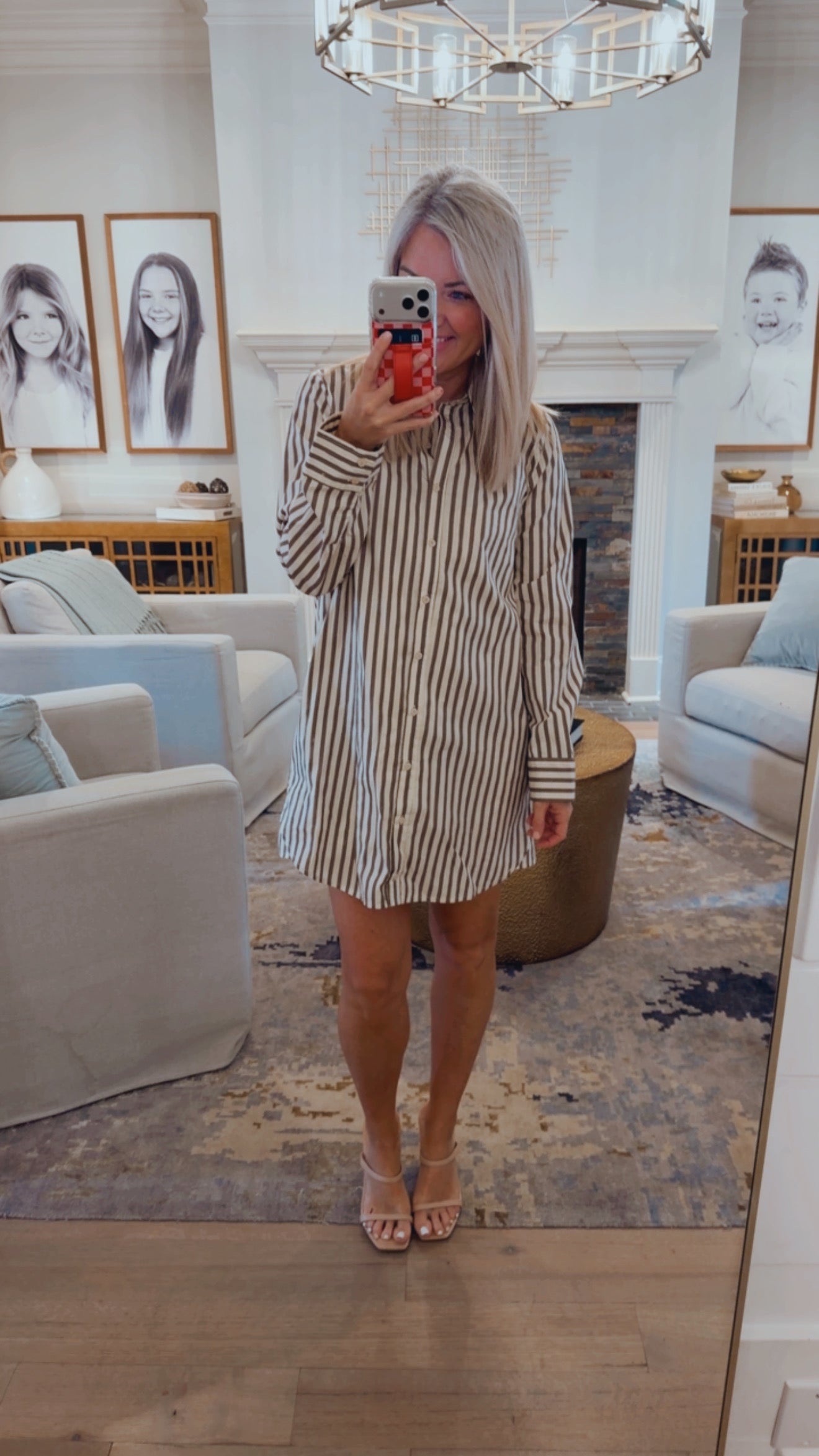 Keina Striped Luba Oversized Shirt Mini Dress