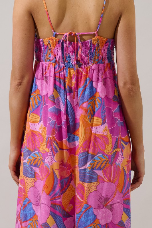 Chelsy Floral Tie Back Maxi Dress