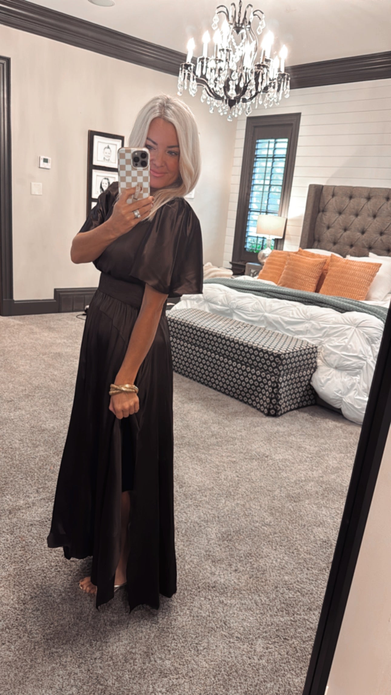 Chiffon Slit Detailed Maxi Dress