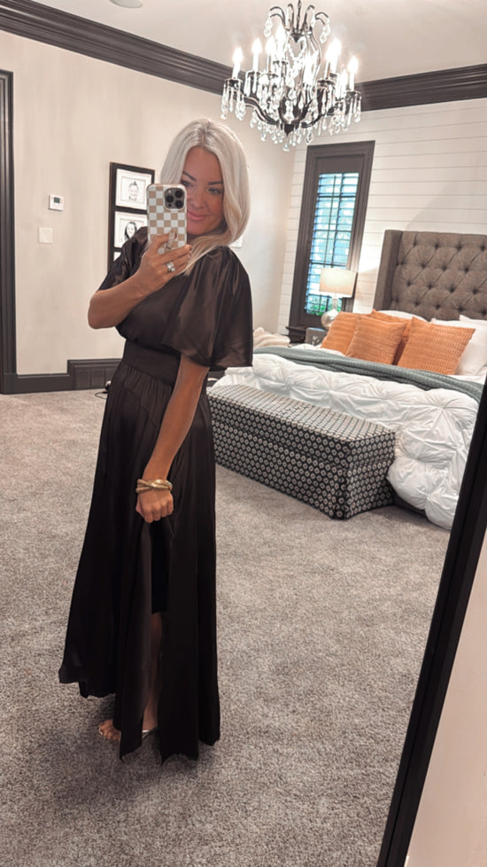 Chiffon Slit Detailed Maxi Dress