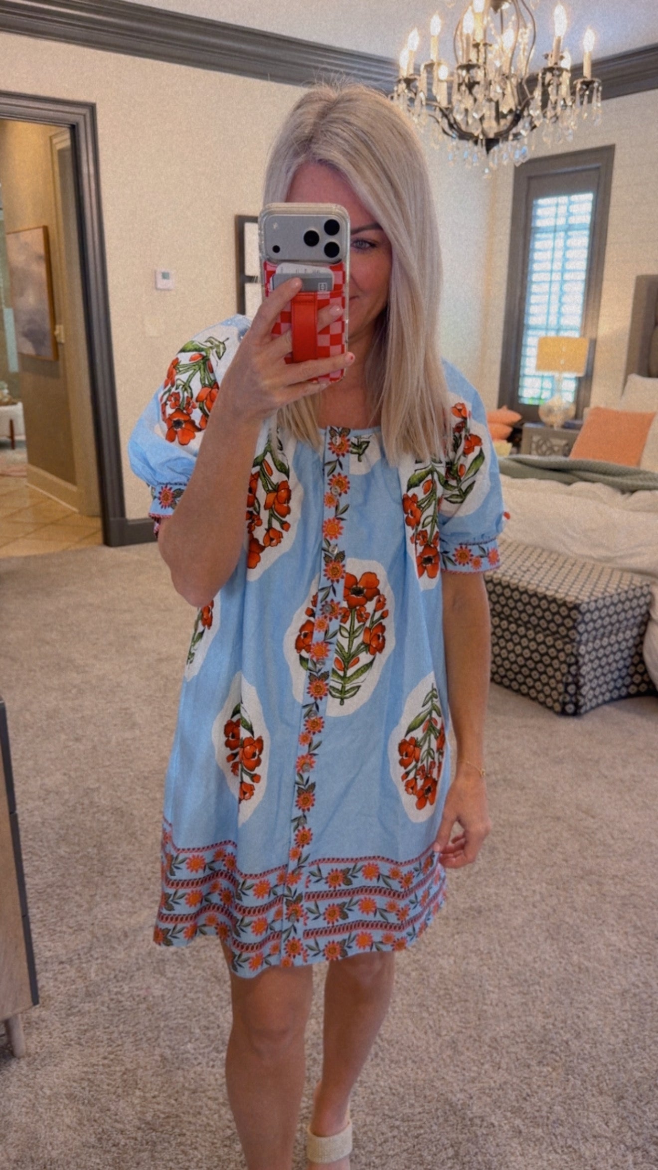 Sky Vibes Puff Sleeve Dress