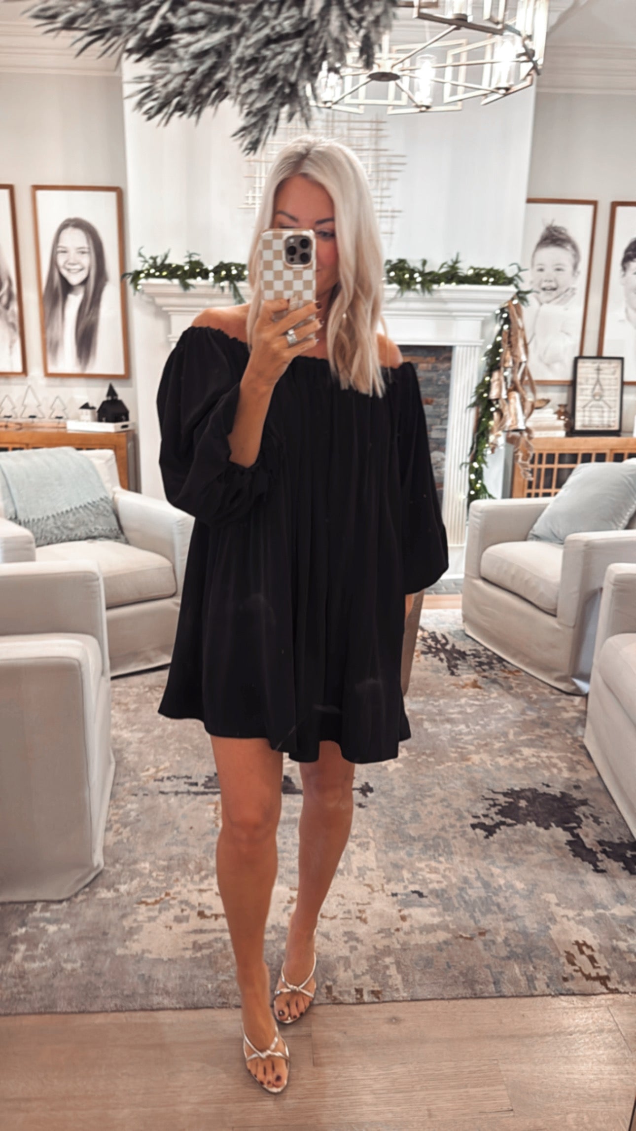 Puff Sleeve Off The Shoulder Dress