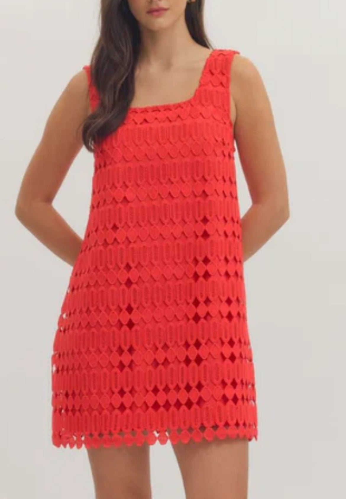 Eyelet Overlay Dress