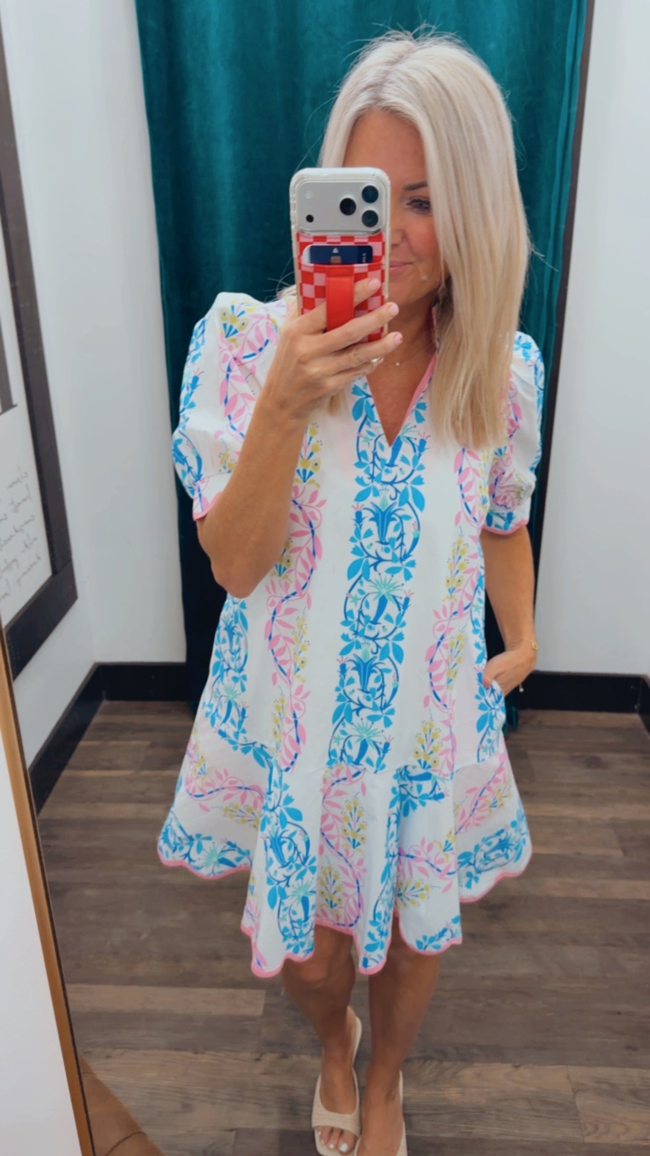 Vibrant Puff Sleeve Dress