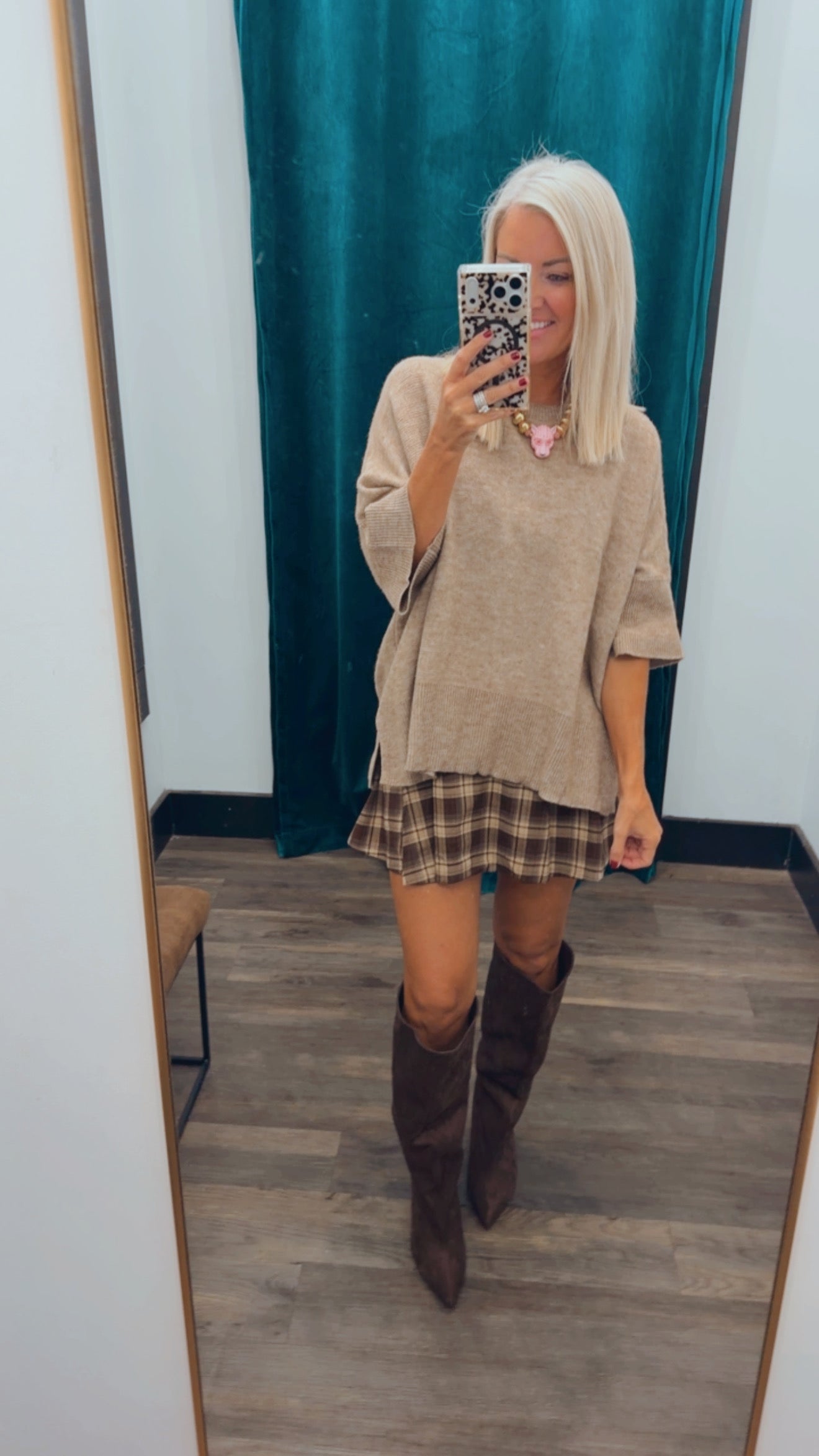 Drop Shoulder Boxy Knit Top
