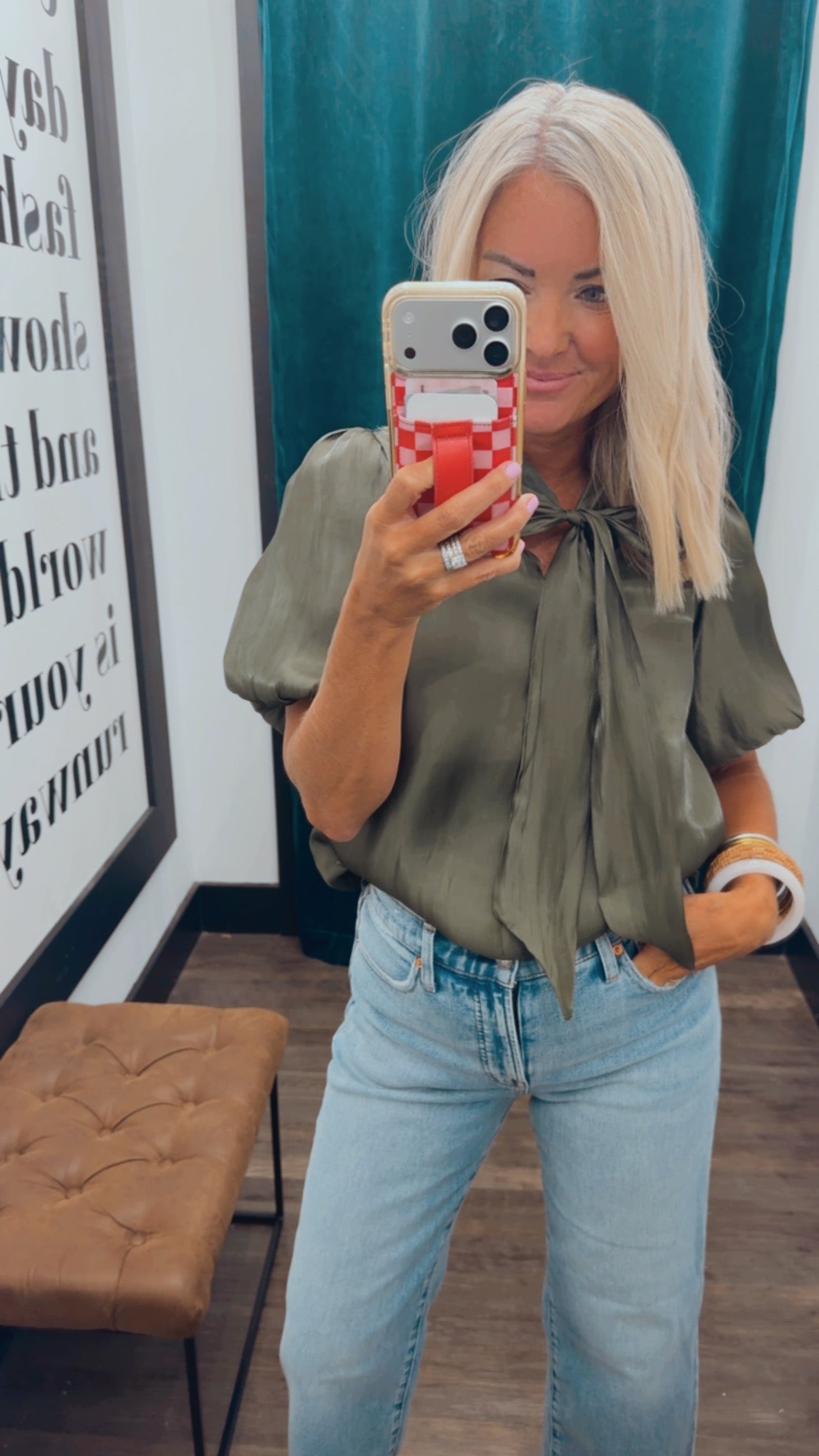 Puff Sleeve Bow Blouse