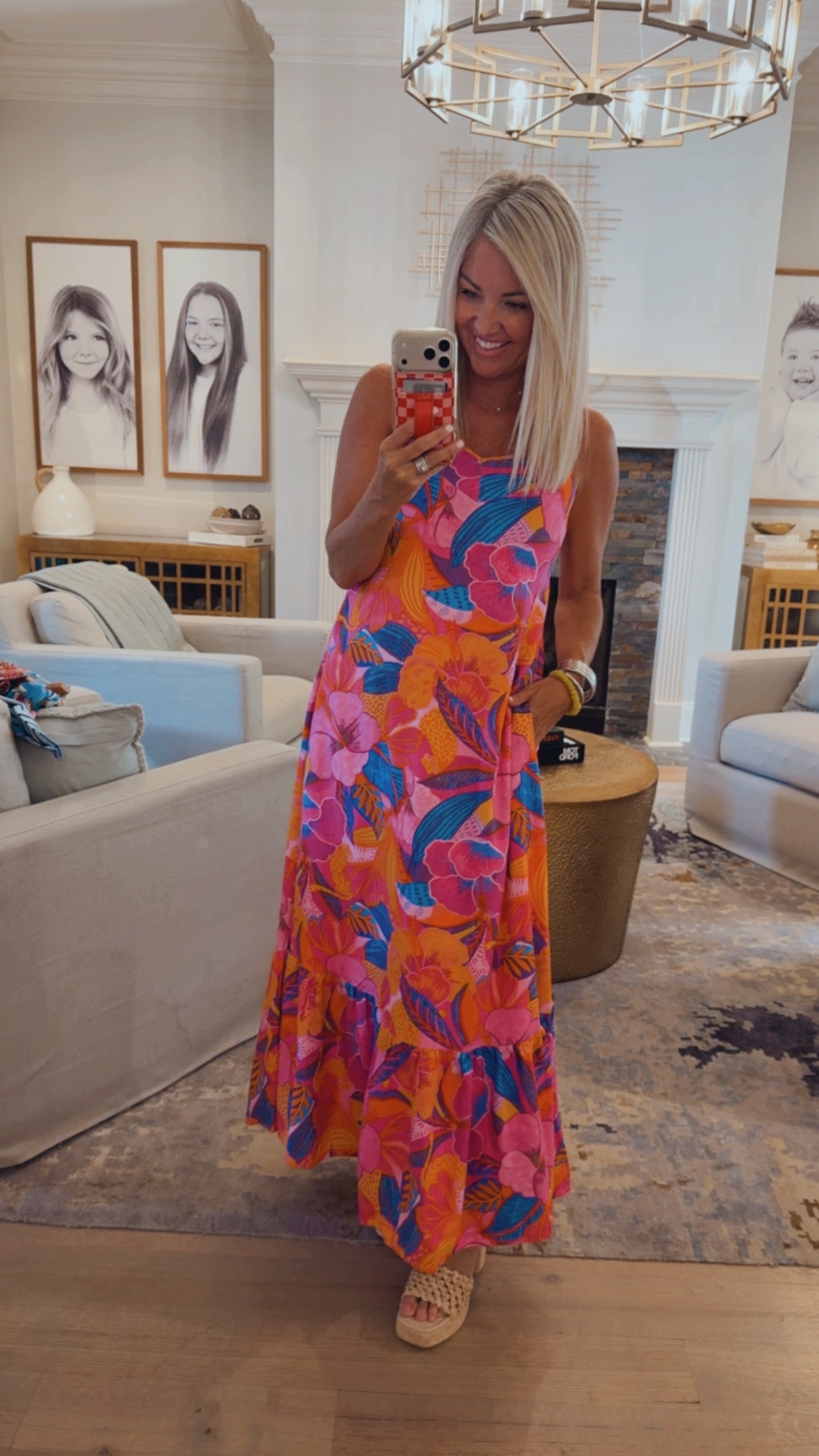 Chelsy Floral Tie Back Maxi Dress