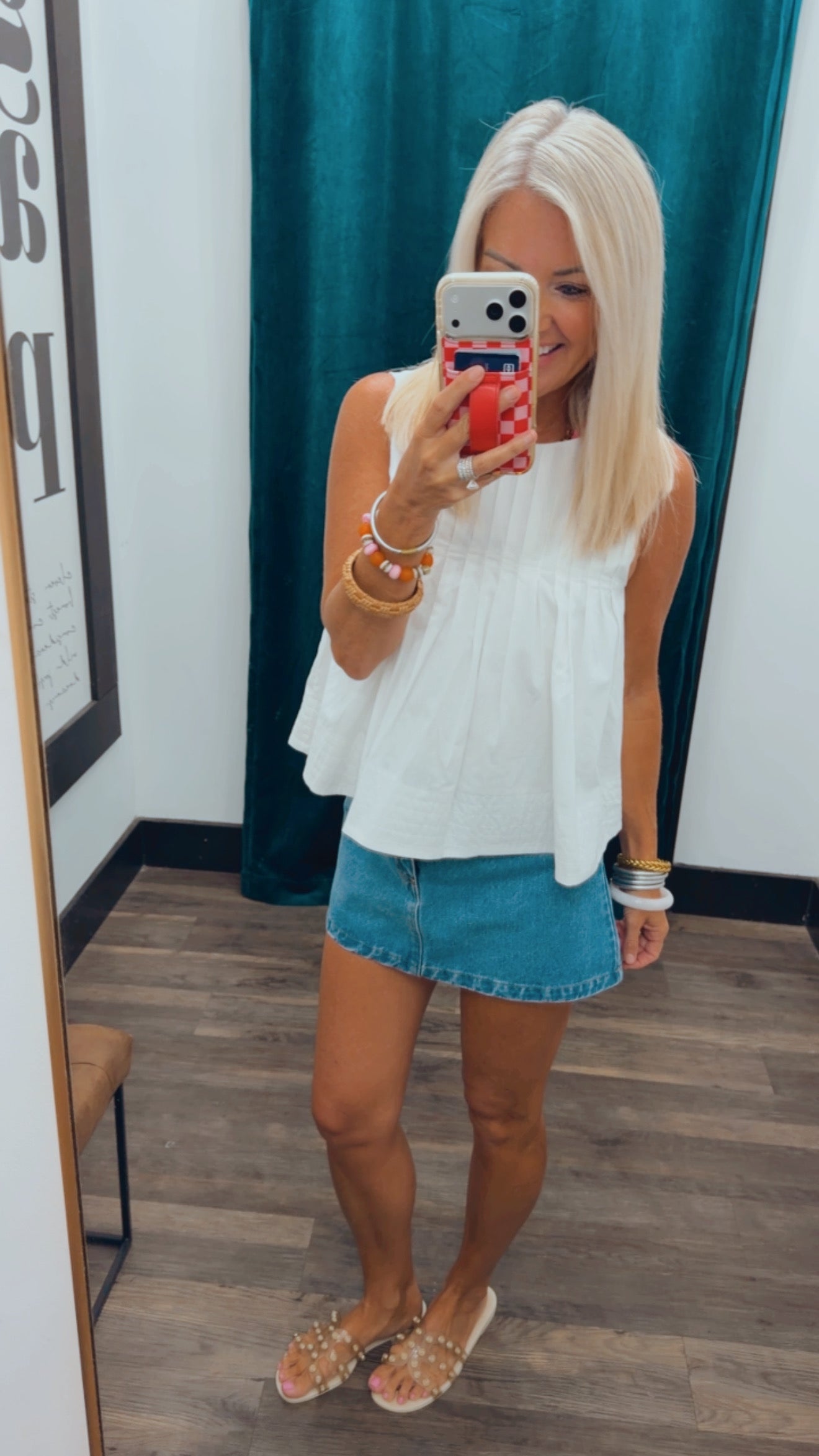 Denim Belt Loop Mini Skort
