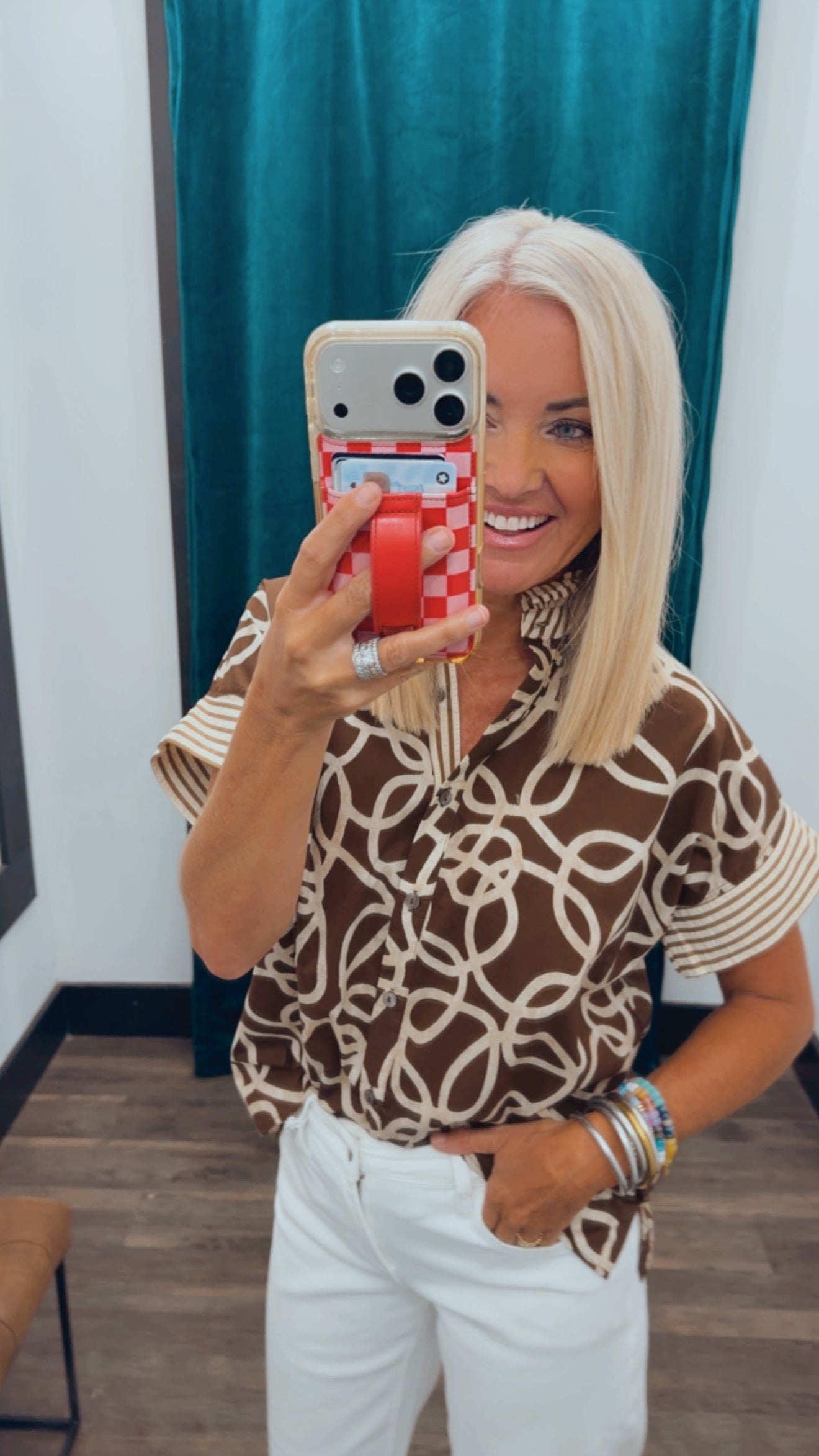 Artistic Abstract Ruffle Blouse