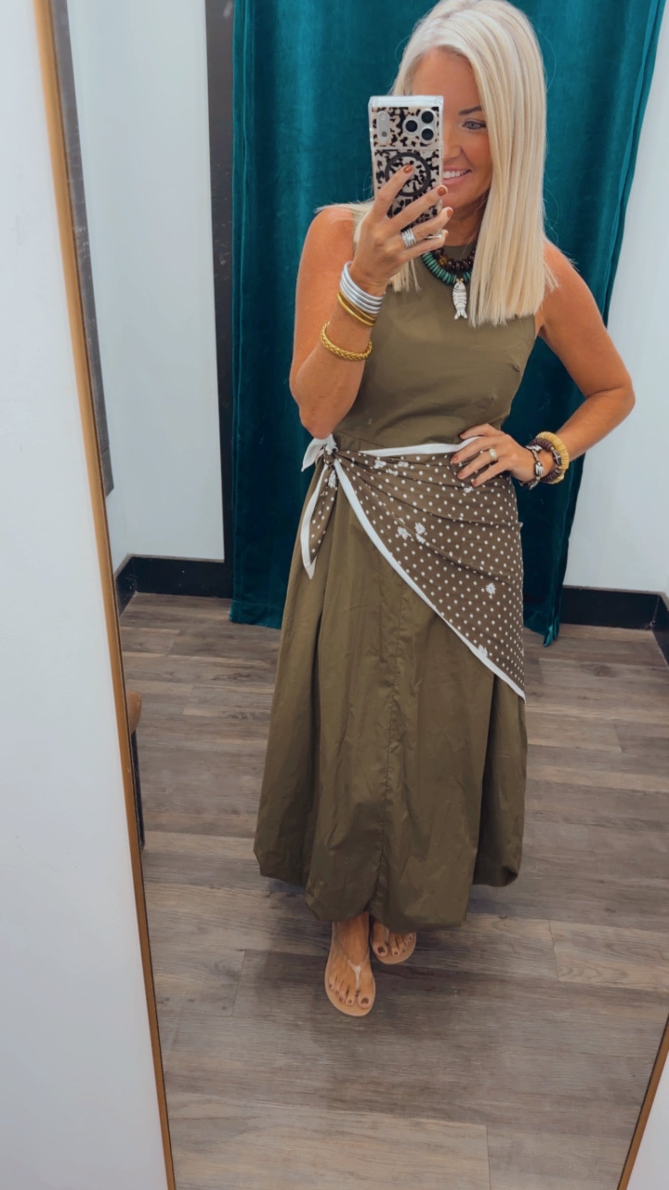 Solid Midi Dress