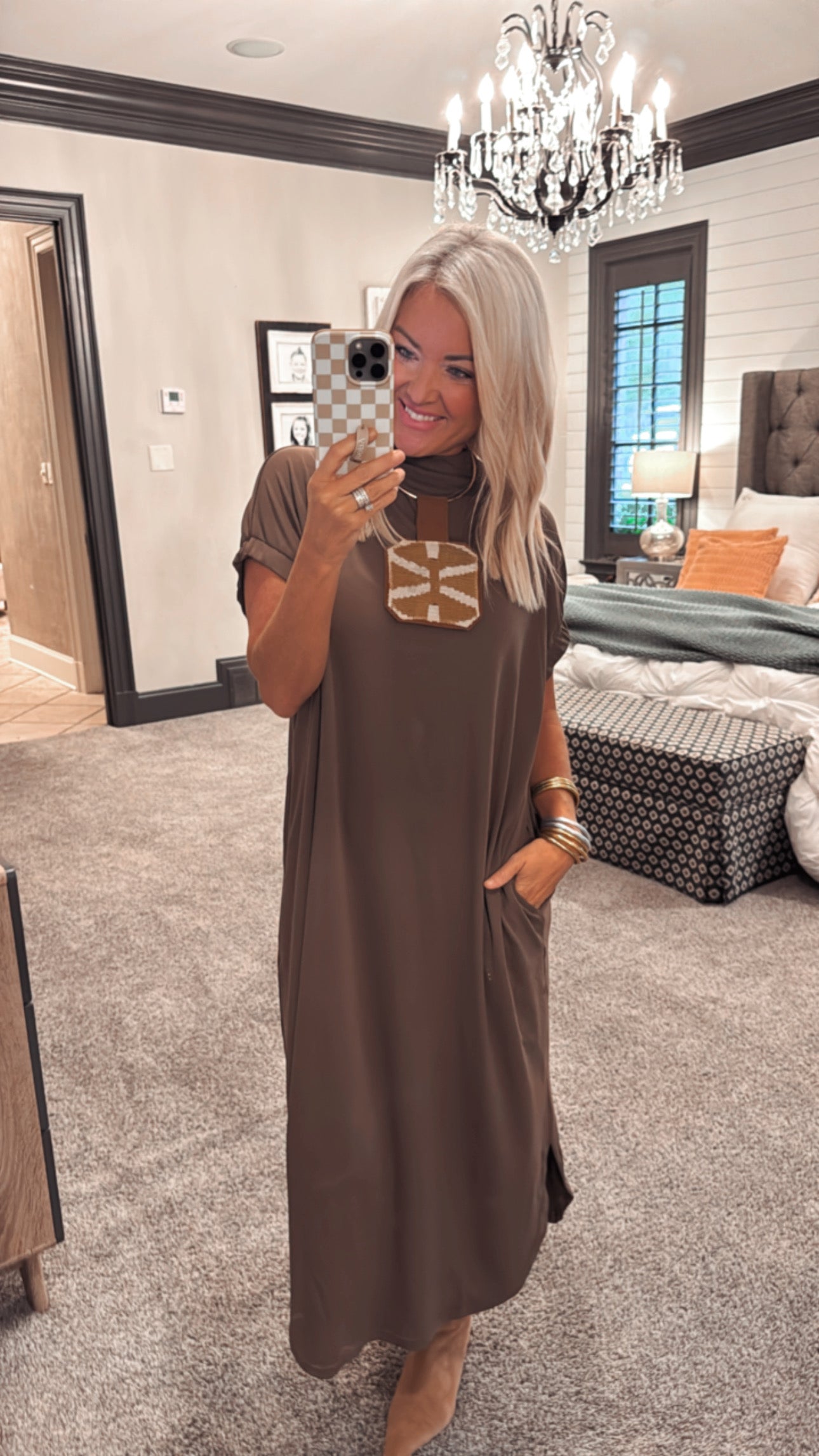 Mock Neck Midi