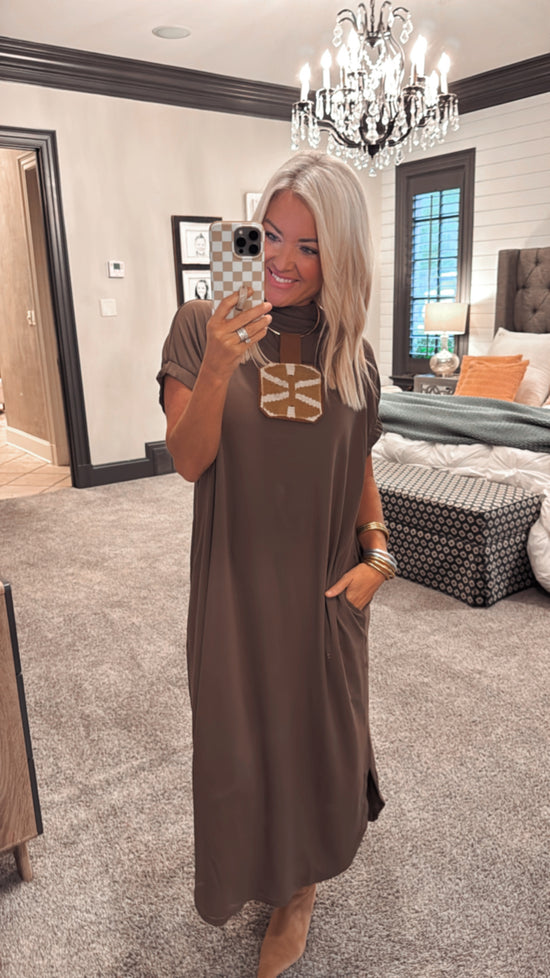 Mock Neck Midi