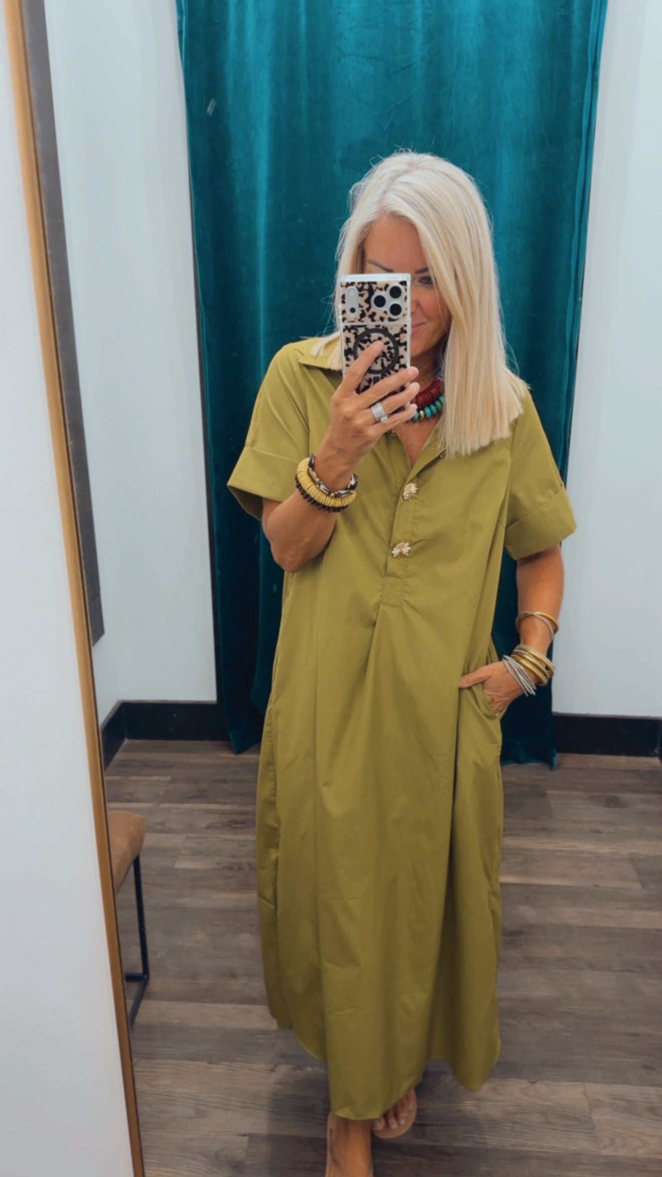 Short Sleeve Midi Dress