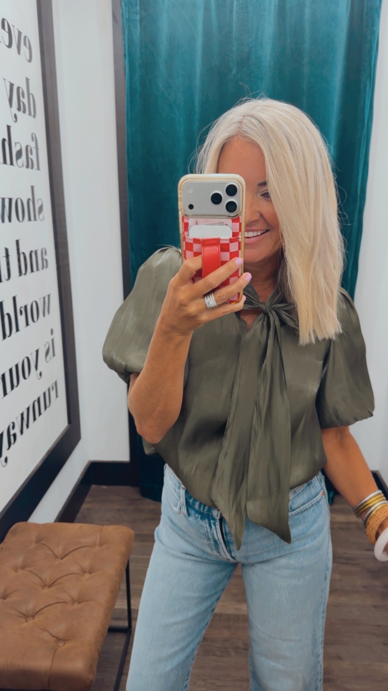 Puff Sleeve Bow Blouse