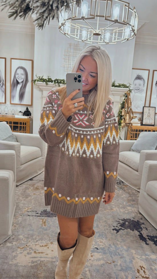 Fair Isle Sweater Dress