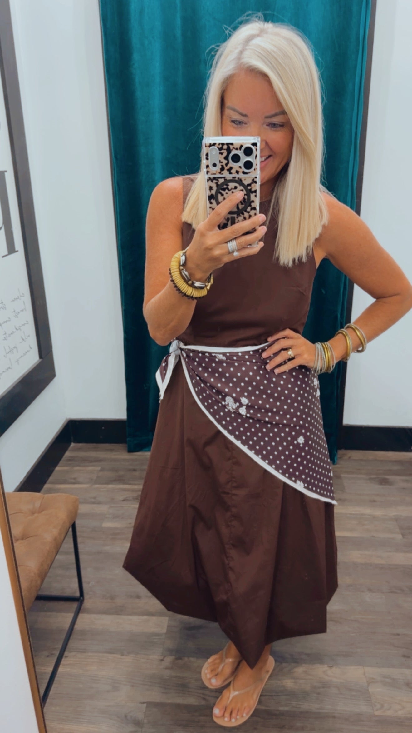 Solid Midi Dress
