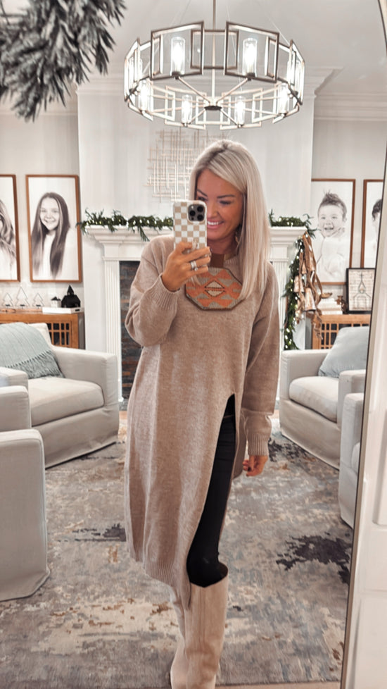 Timeless High Slit Longline Sweater