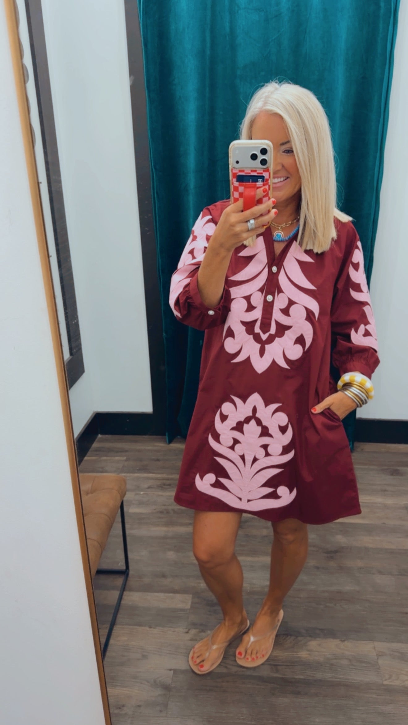 Baroque Floral Applique Shift Dress