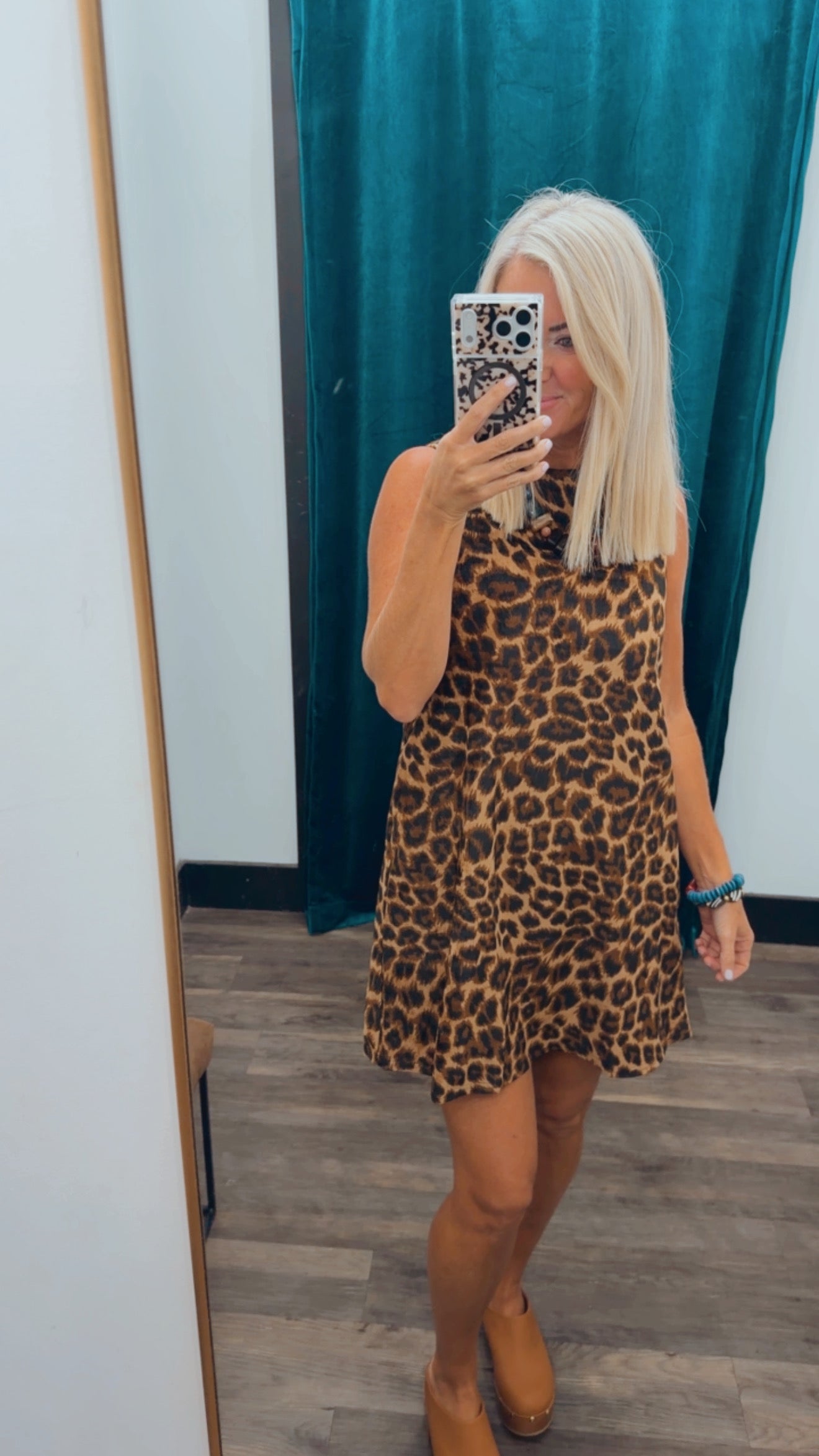 Leopard Shift Mini Dress