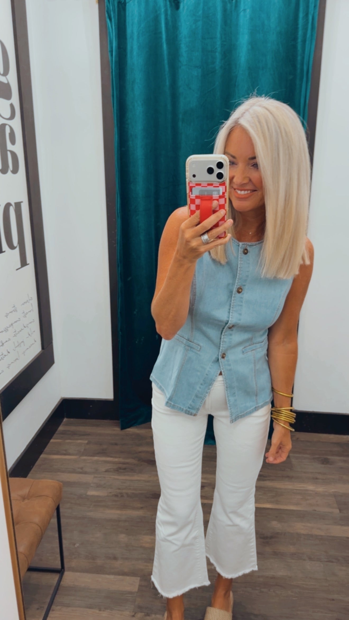 Denim Vest Top