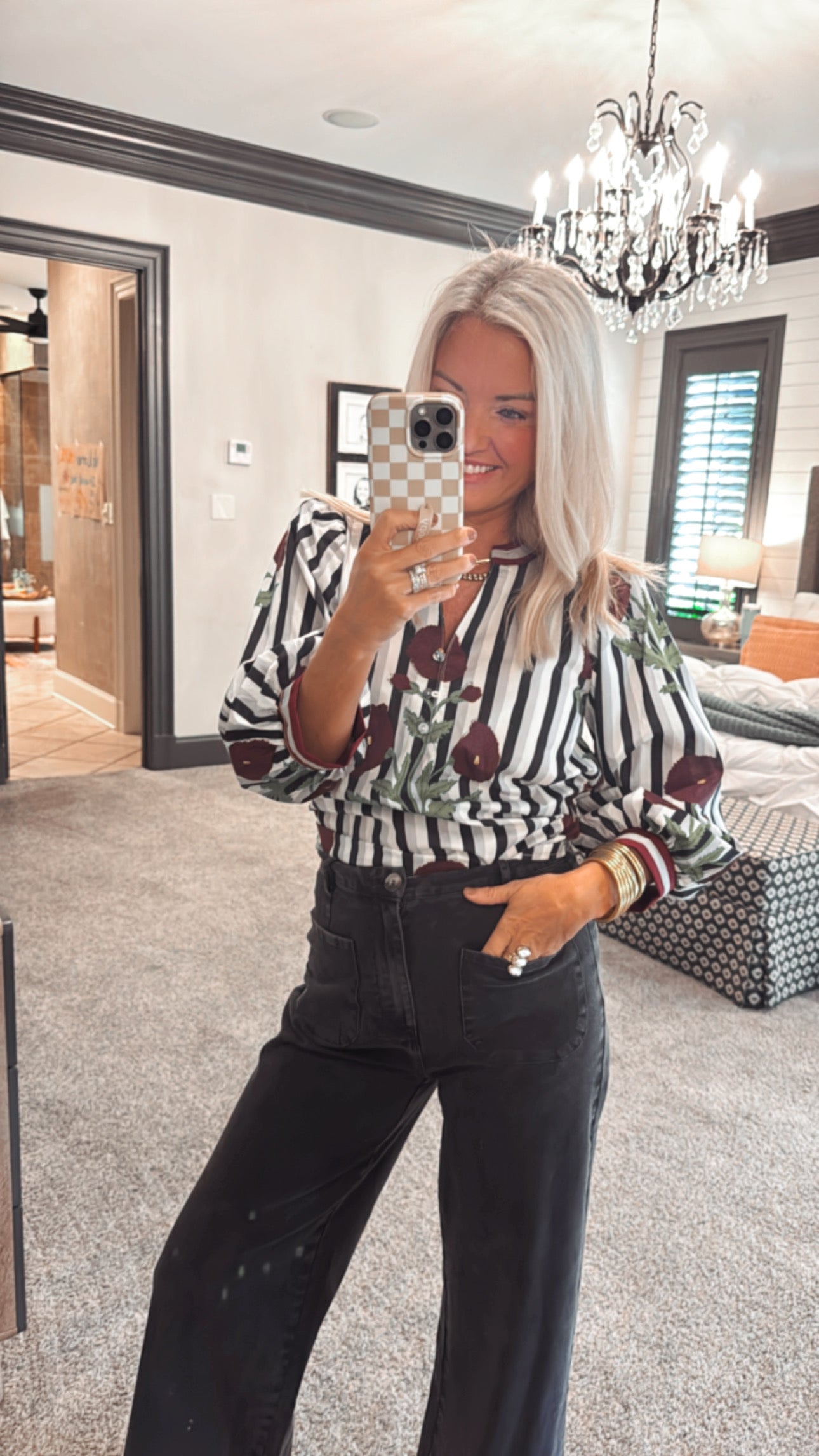 Stripe Floral Top