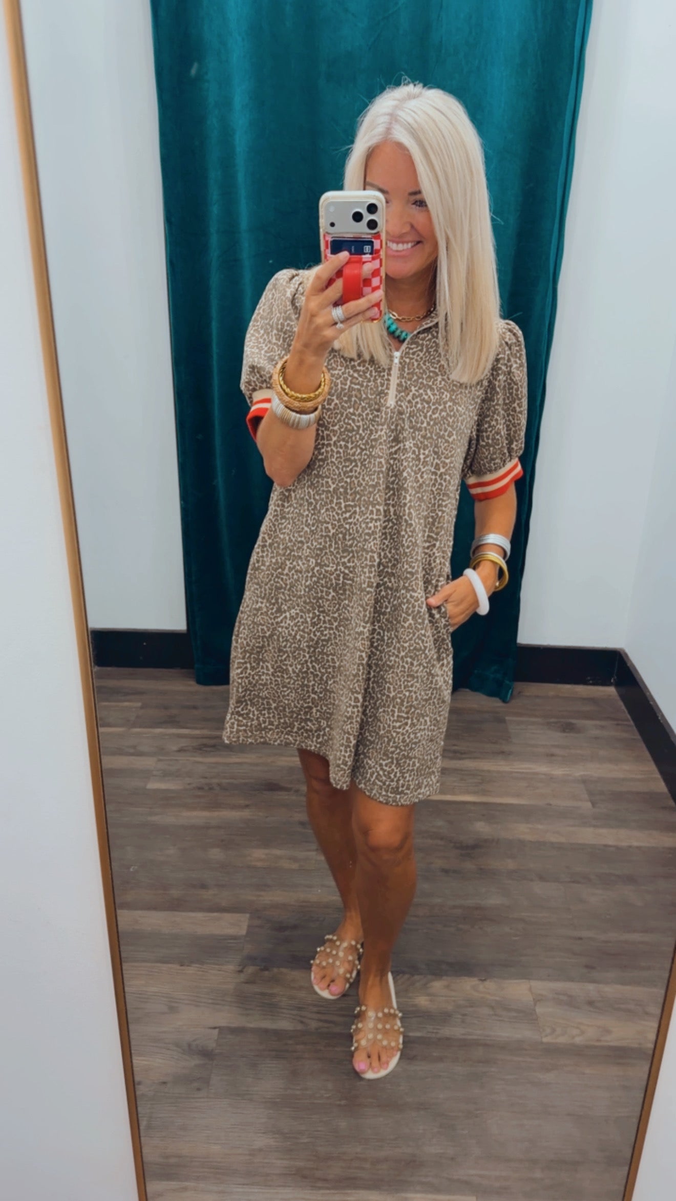 Accent Band Leopard Dress