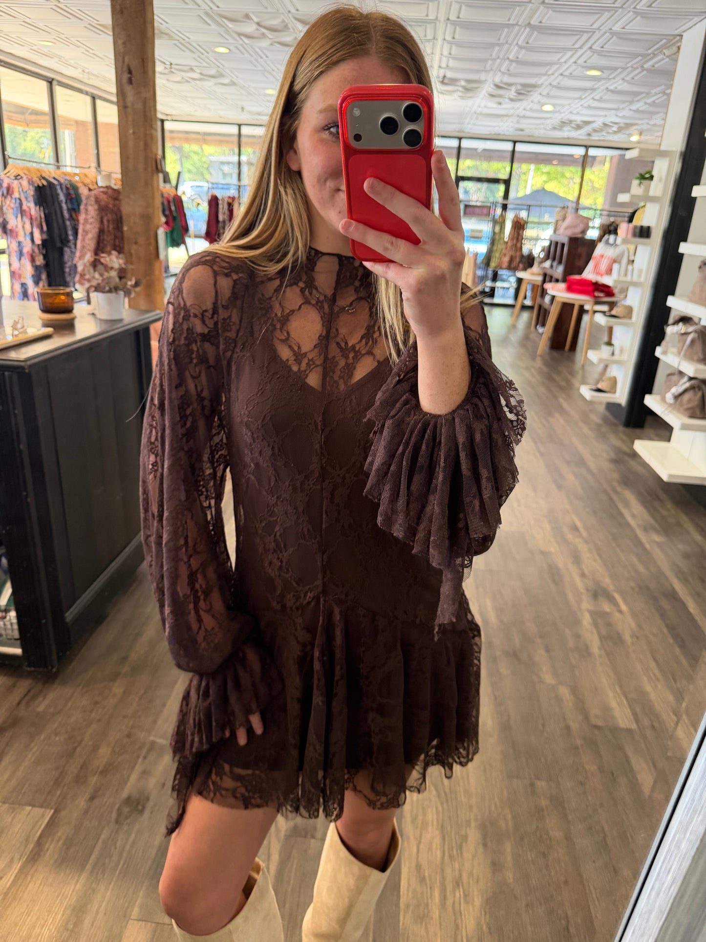 Floral Lace Mini Dress