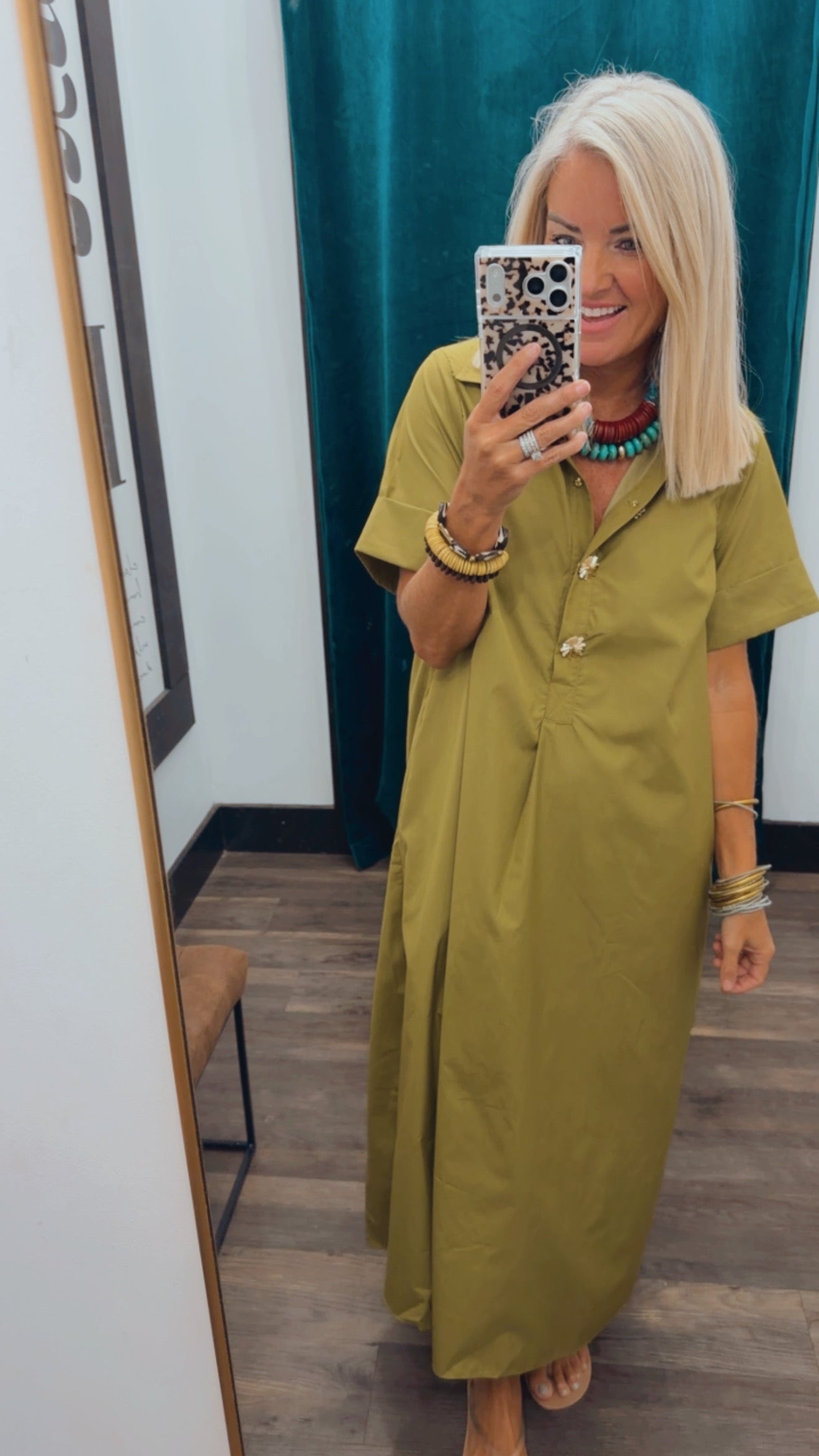 Short Sleeve Midi Dress