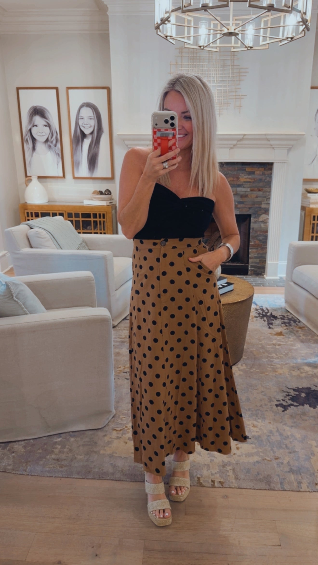 Polka Dot Maxi Skirt