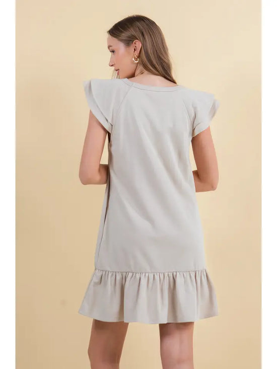 Double Ruffle Cap Sleeve Mini Dress