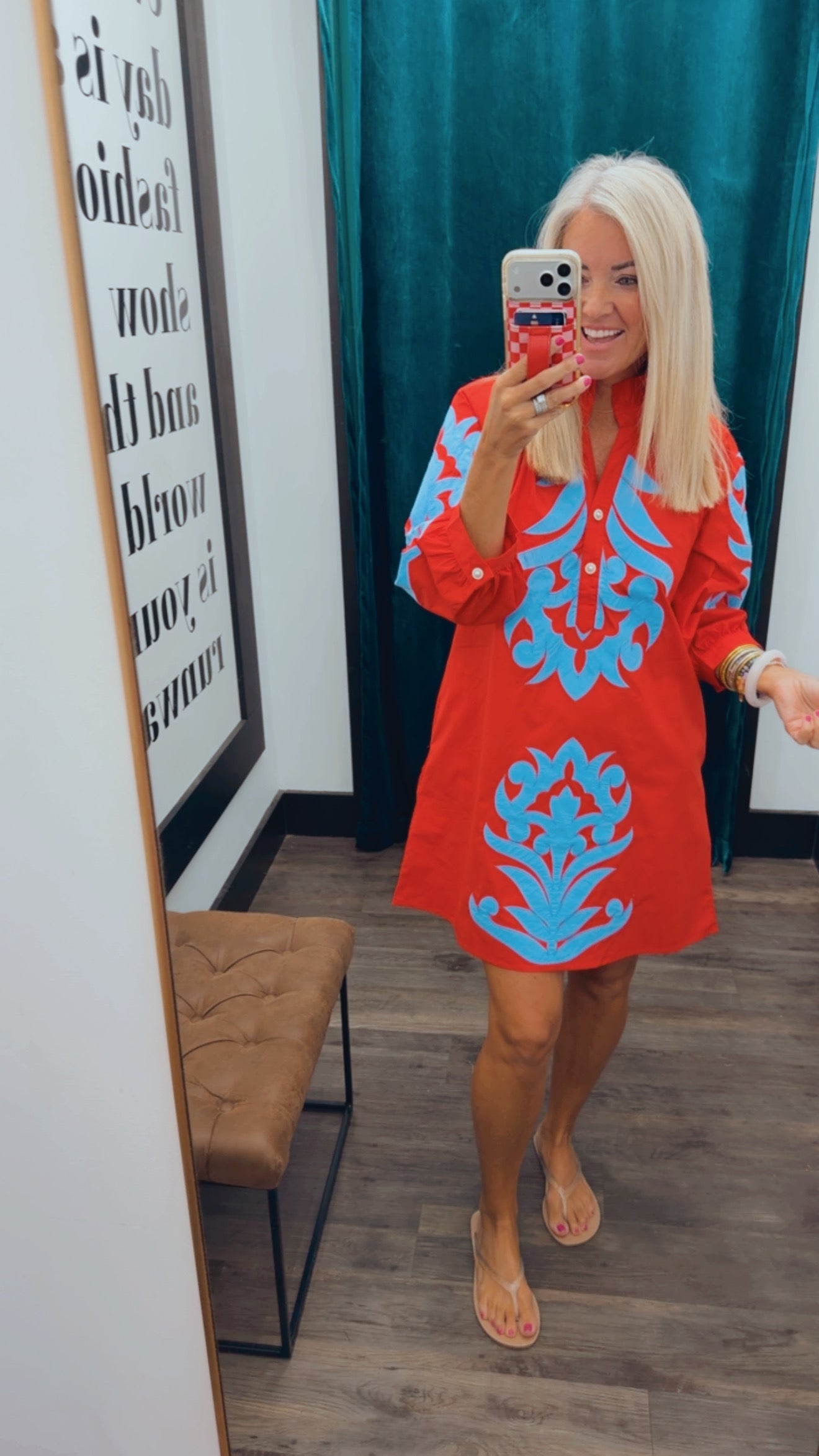 Baroque Floral Applique Shift Dress