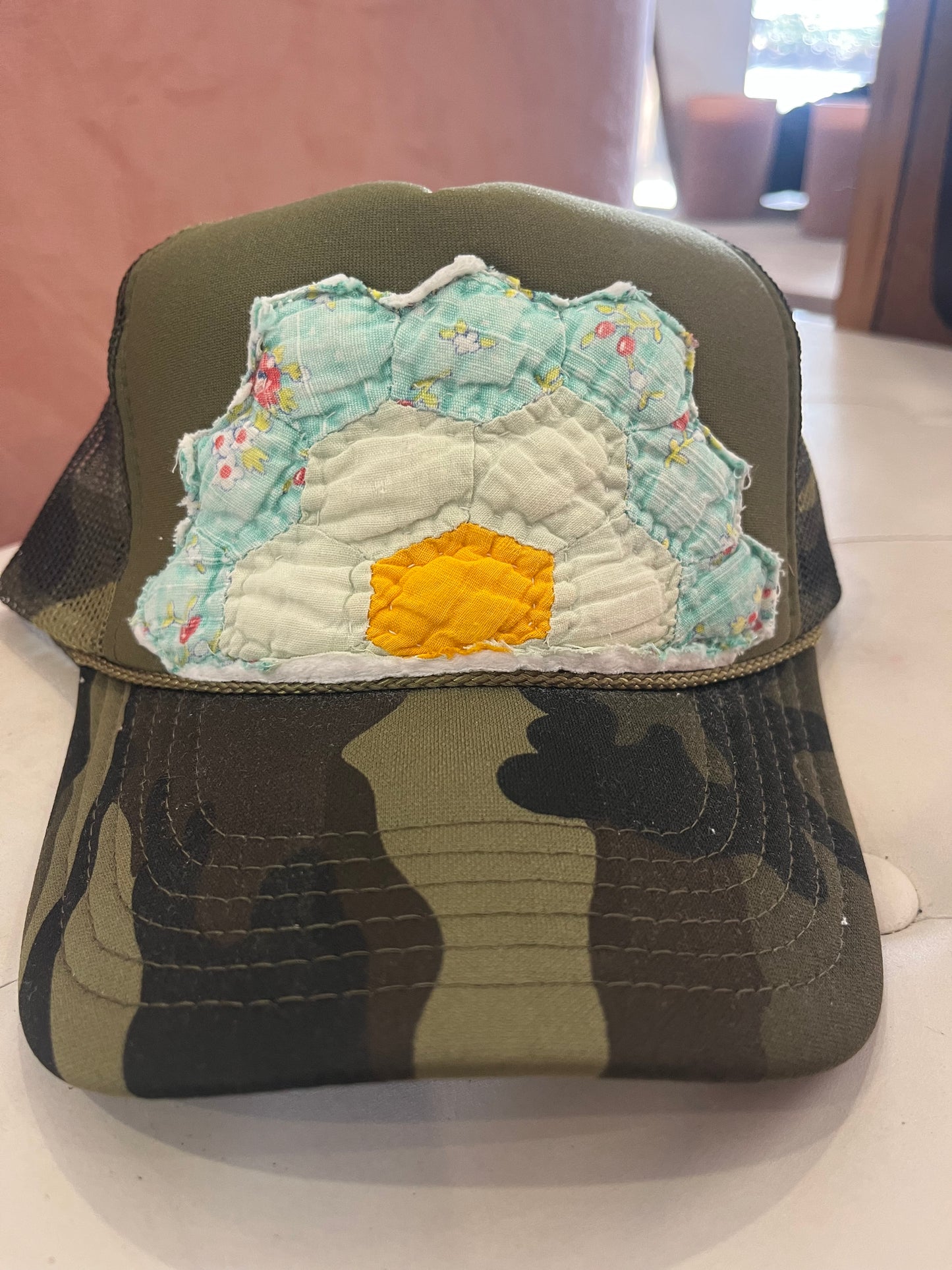 Vintage Quilt Trucker Hat