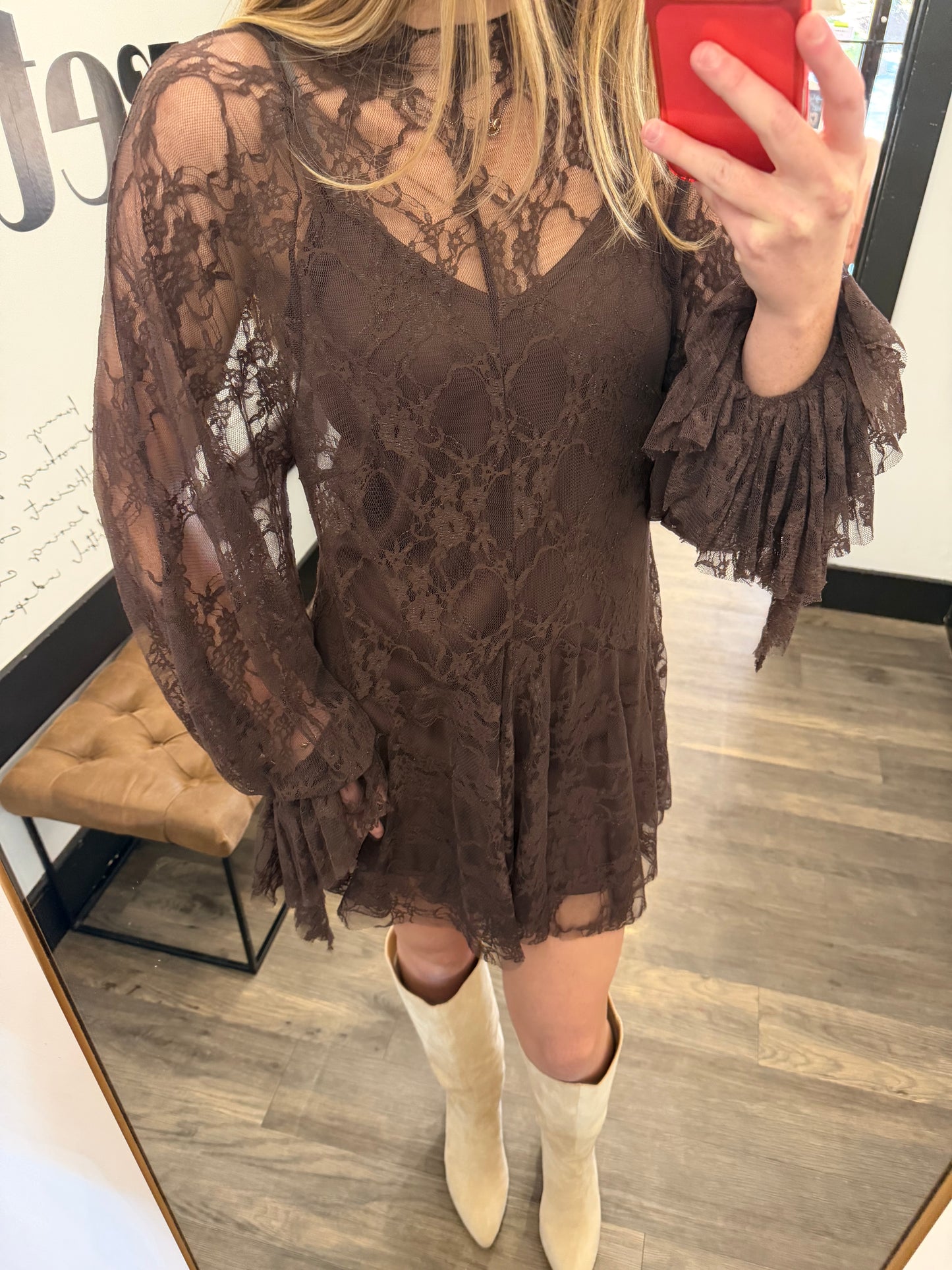 Floral Lace Mini Dress