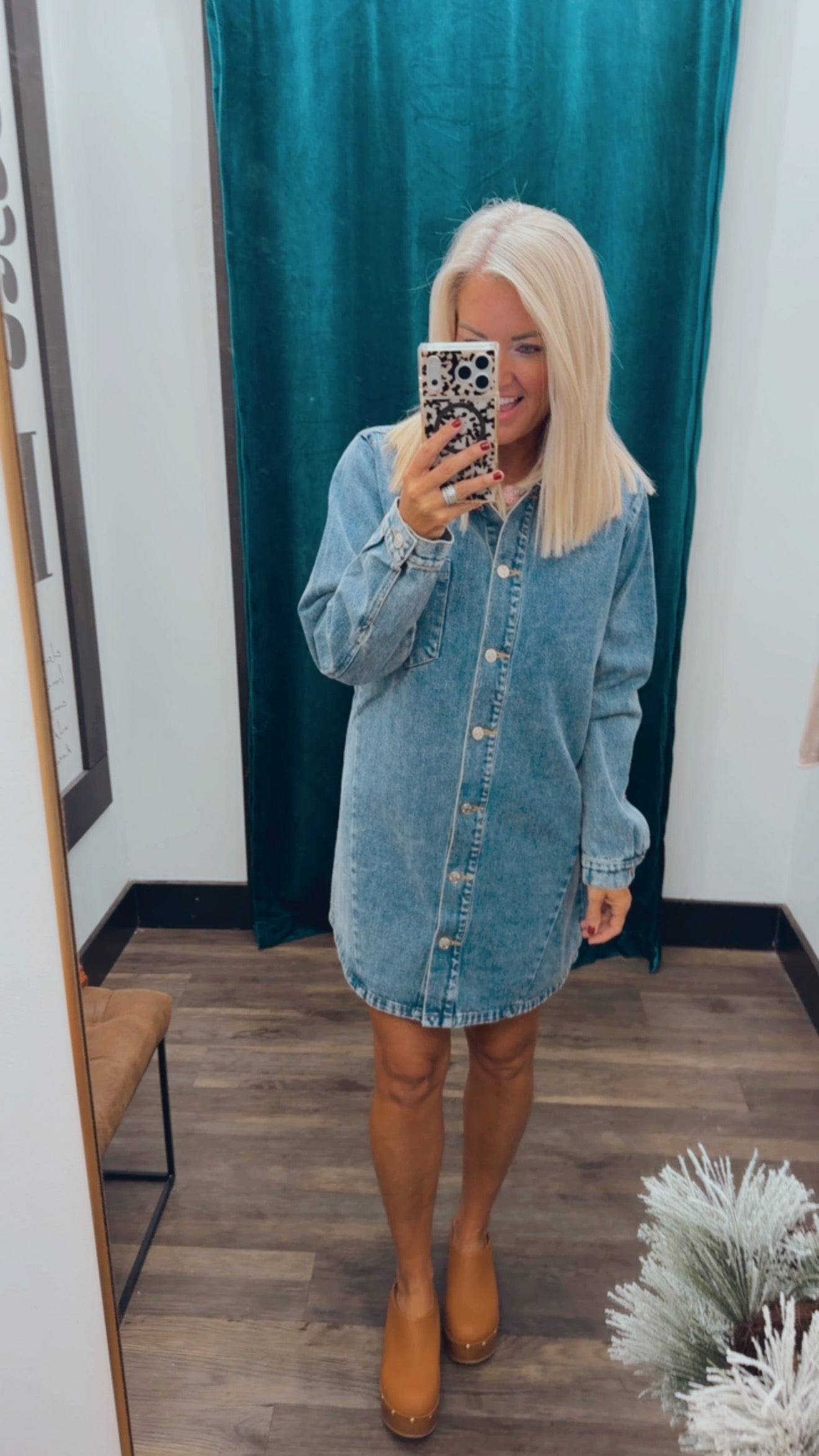 Denim Button Down Shirt Dress