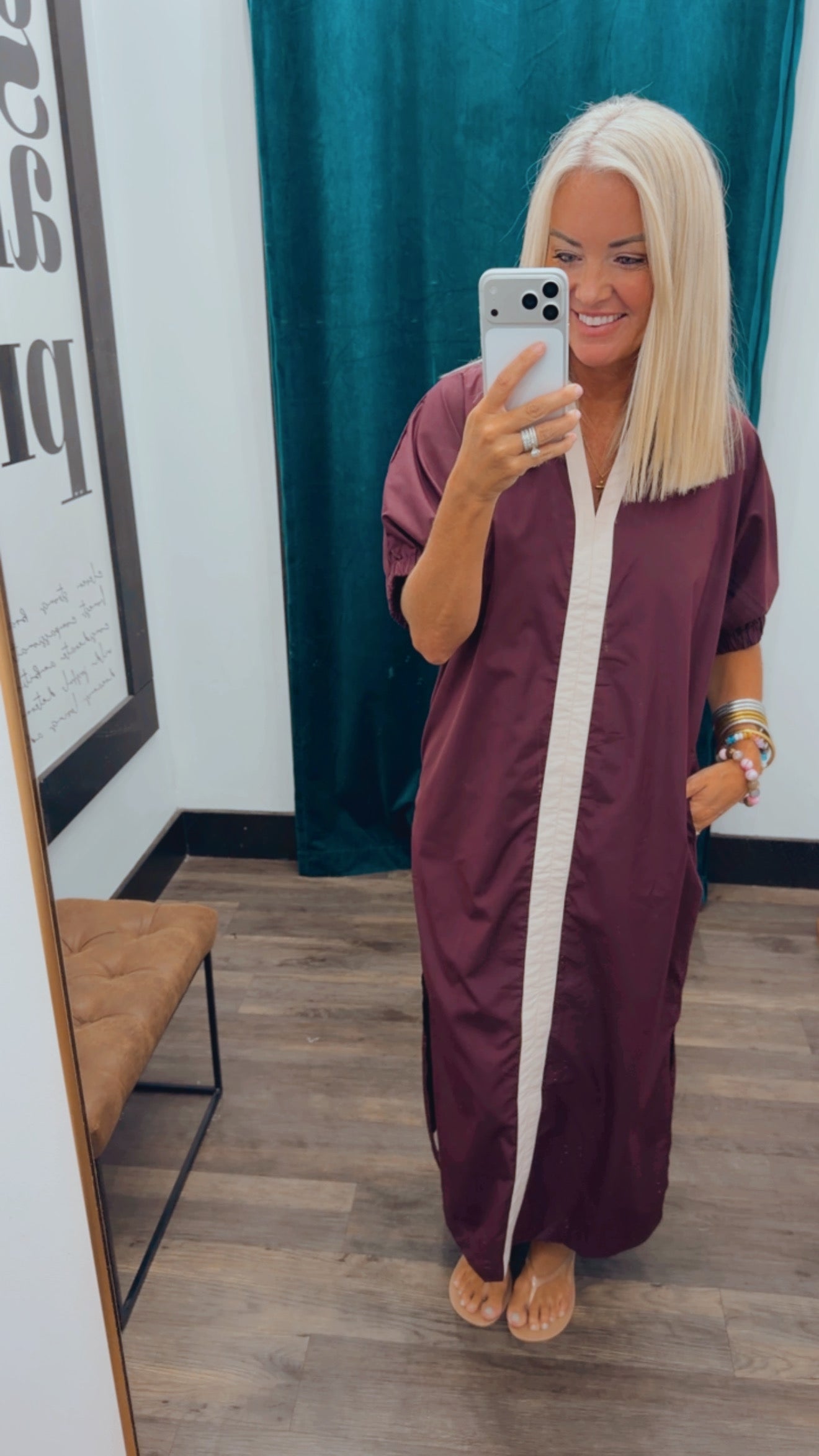 Contrast Midi Dress