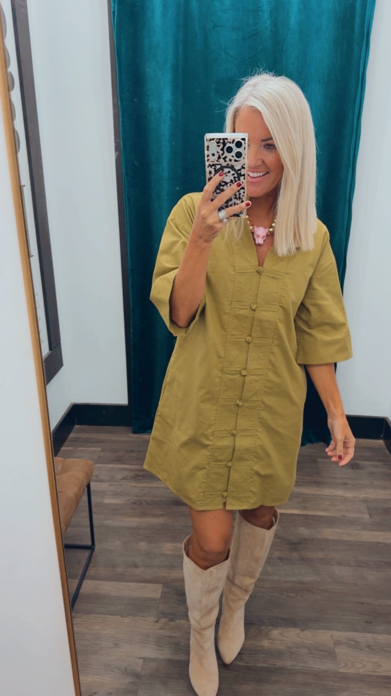 Olive Hour Mini Dress